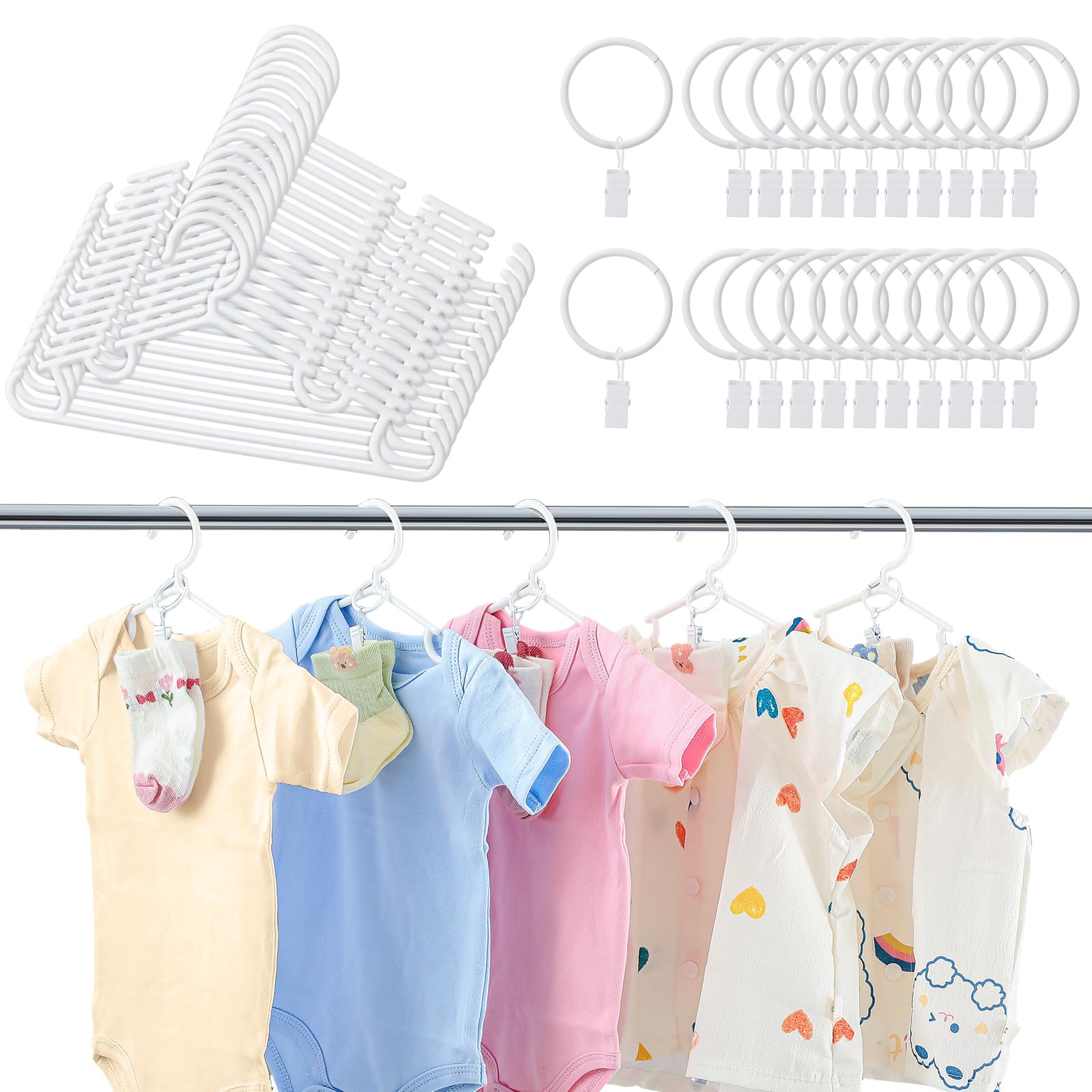 Cintres en plastique pour bébés Hsei, rangement de penderie pour jupes et jolis placards
