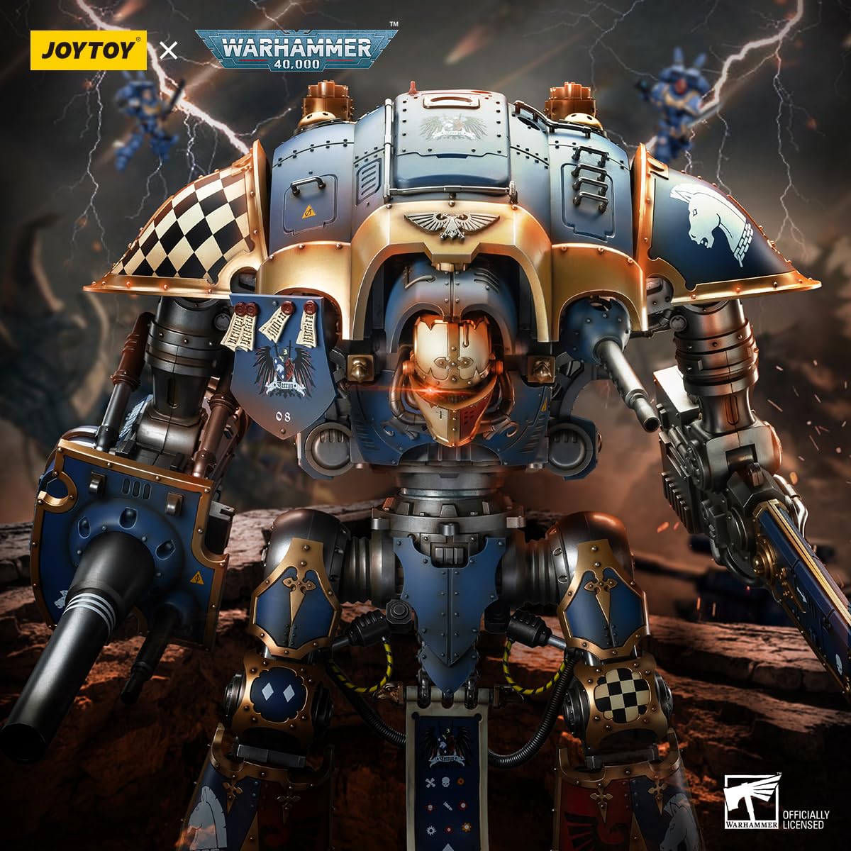 JOYTOY Warhammer 40 k 1/18 figurka imperialny rycerz dom terryn paladyn kolekcjonerskie prezenty, zabawki dla dzieci w wieku 15+ i dorosłych, 53 cm