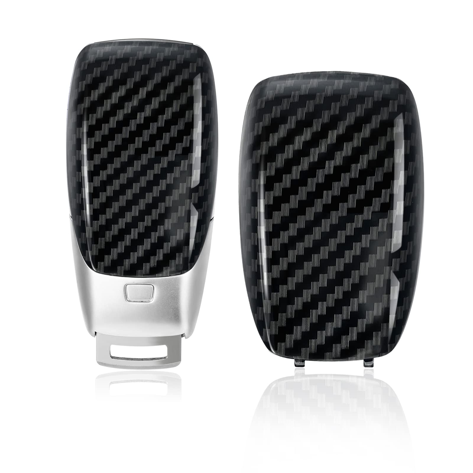 AOYUTC Carbon Fiber Texture Key Shell Fob Battery Cover Carbon Fiber Key Cover Compatible with Mercedes-Benz A220 E63S E-Class CLS Class 2019-2021
