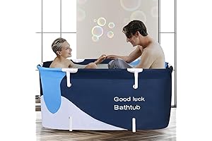 53-Inch Freestanding Portable Bathtub Kit for Adults