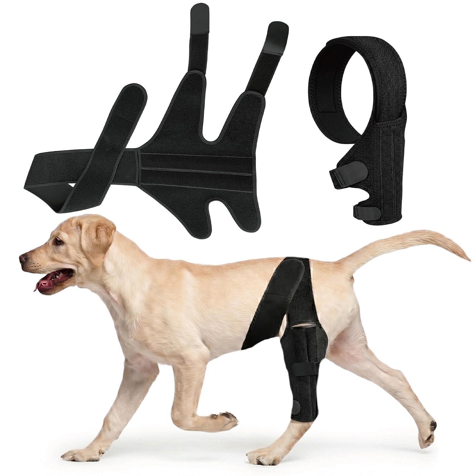 Photo 1 of Dog Knee Brace for Hind & Rear Legs,Adjustable Dogs Compression Brace with Joint Instability, Torn ACL, Limping or Osteoarthritis - Reduces Pain and Inflammation,Post Surgery Care Recovery-Black (S)
