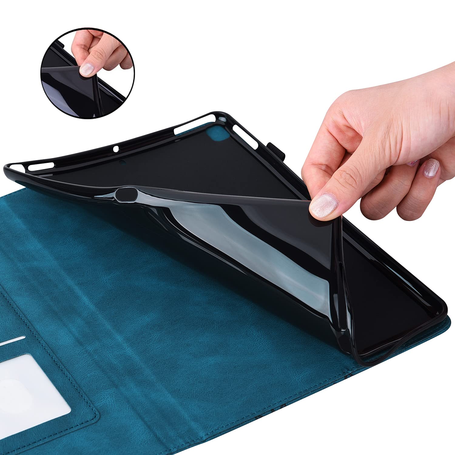 ONETHEFUL Custodia Libro Cover per Lenovo Smart Tab M10 Plus FHD 10.3 2020 TB-X606 TB-X606F Tablet Custodie Protettiva Covers con Stand e PU Pelle - gatto e tigre