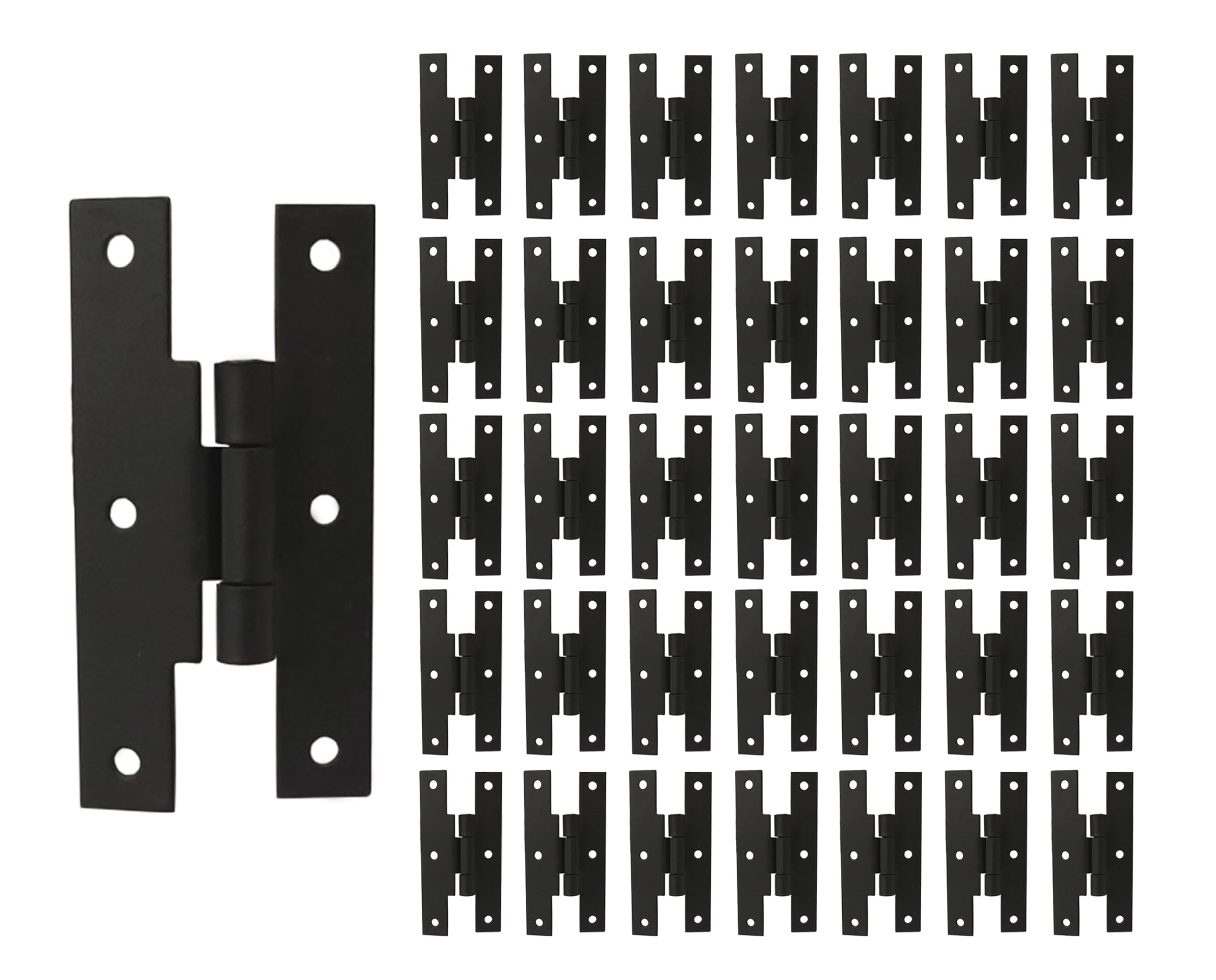 Photo 1 of QCAA Black Steel Hinge Offset for Cabinet Door, 3/8", Matte Black, 36 Pack, Made in Taiwan