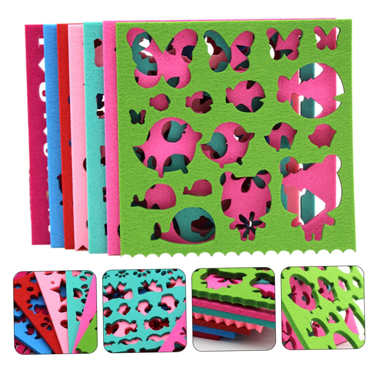 Anneome Molde De Fieltro De Lana 7 Piezas Para Manualidades Diy Plantilla De Fieltrado Aguja, Multicolor, Para Familias y Principiantes, Adecuado Para Proyectos Creativos Casa