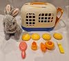 Kikuo Lapin Vétérinaire Jouet en Peluche pour Enfants - Malette Vétérinaire avec Roues pour