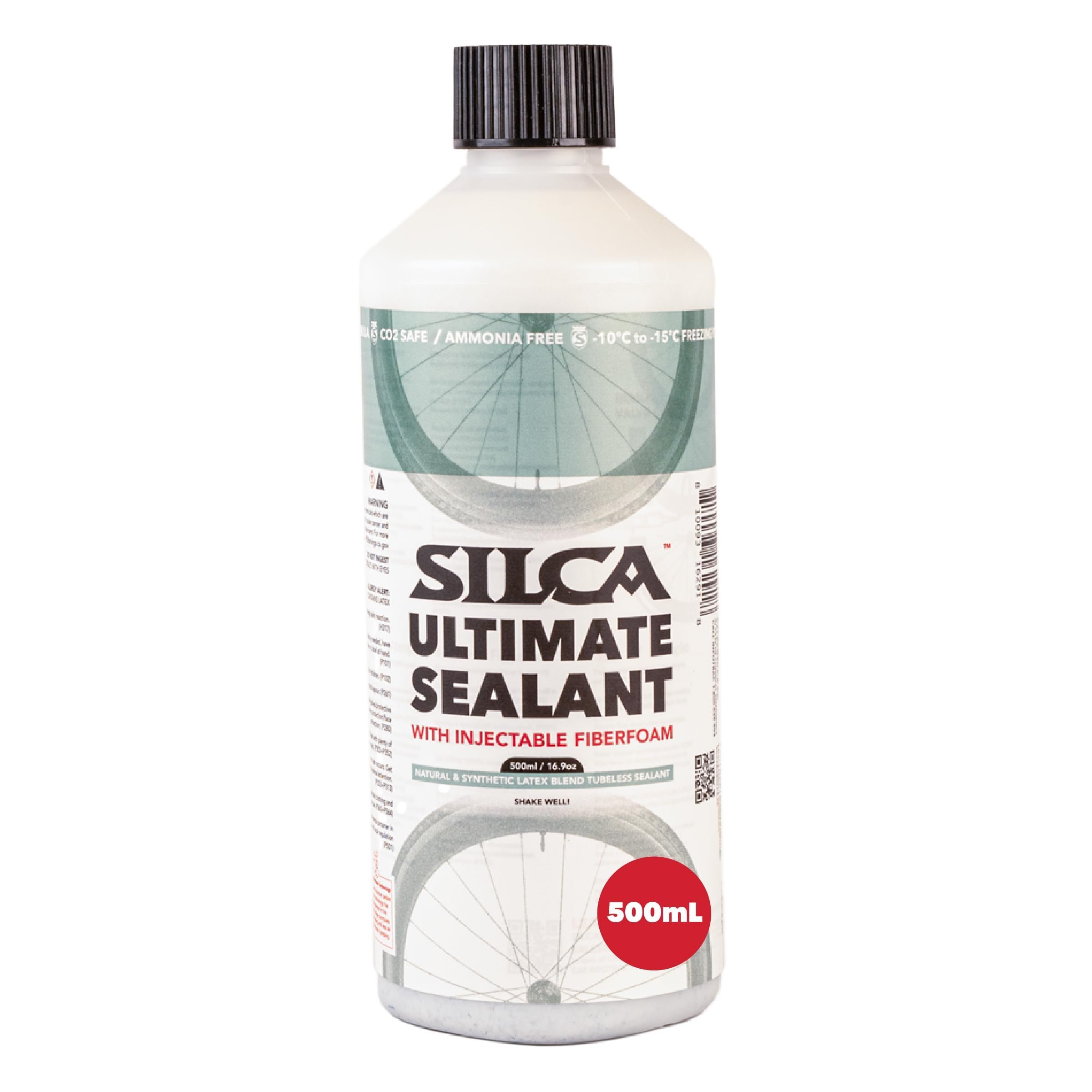 SILCA Ultimate Tubeless Tire Sealant, 500ml – Tubeless Bike Sealant Proactively Seals Punctures Up To 7.5 mm, Injectable Through Valve & Stays Liquid 6+ Months In All Weather Conditions