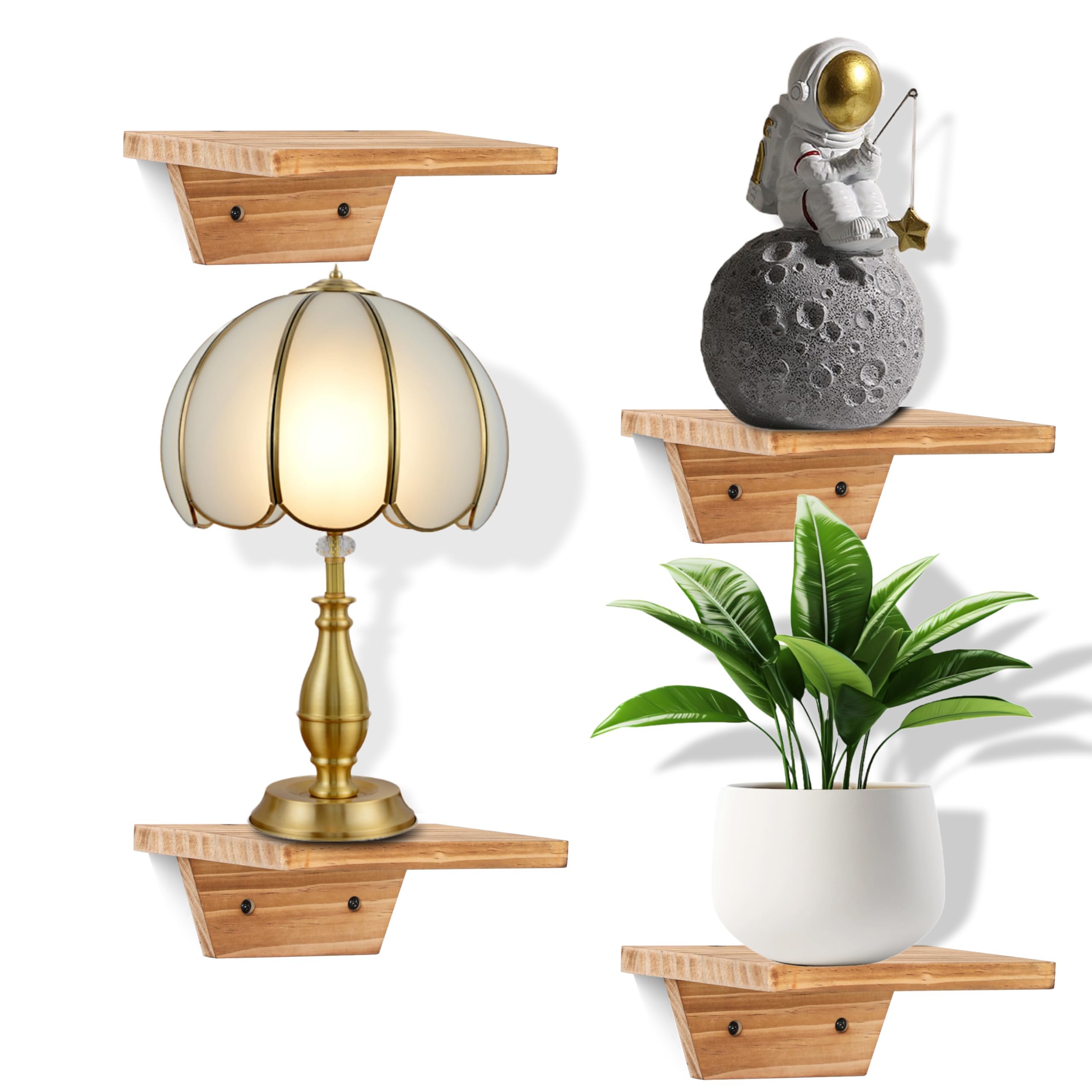 Small Wall Shelves,Speaker Shelf,Floating Shelf Trapezoid for Wifi Router