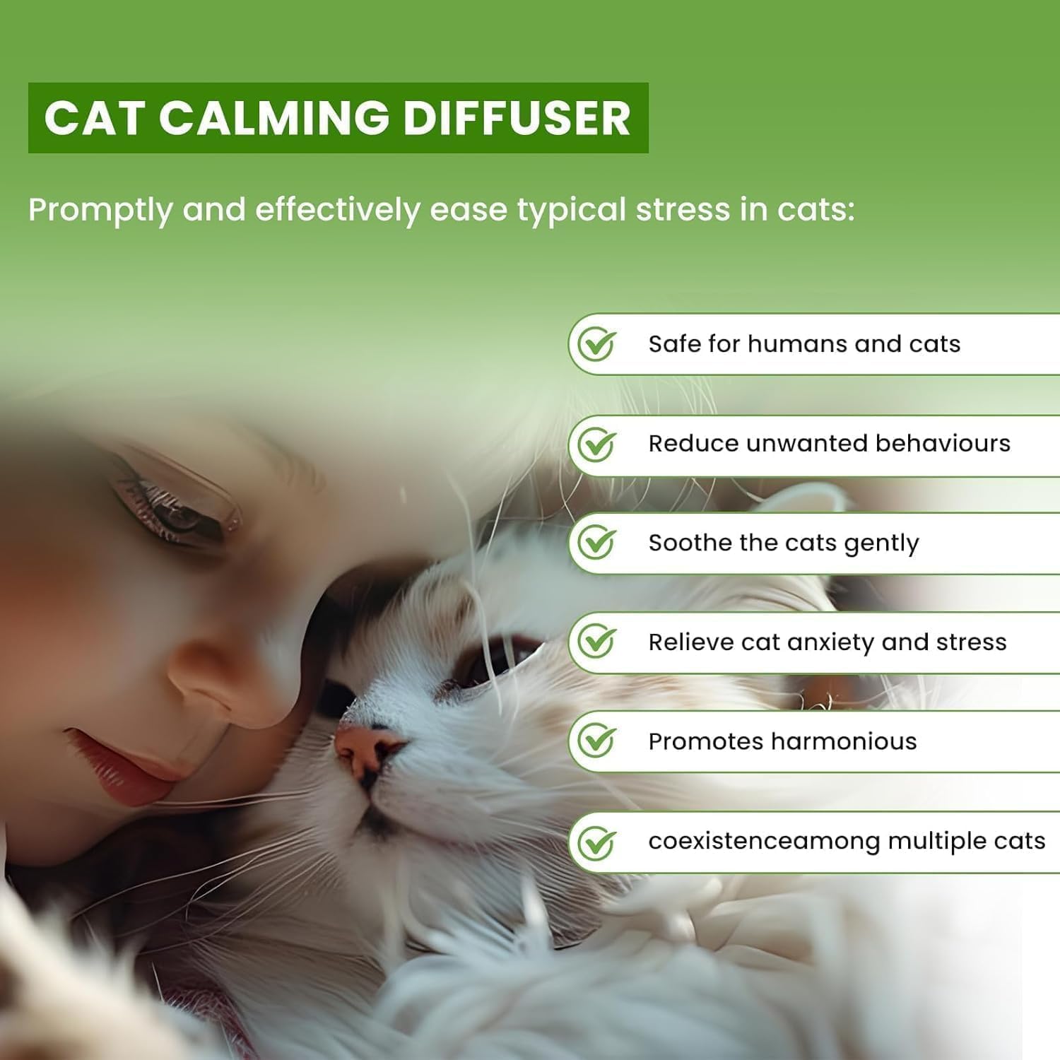 Flovintrek 9 Pack Cat Calming Pheromone Diffuser Refills Kit - 3 Plug-Ins & 6 Refills (48mL Each), 180-Day Continuous Stress Reduction & Aggression Control for Cats - image 2