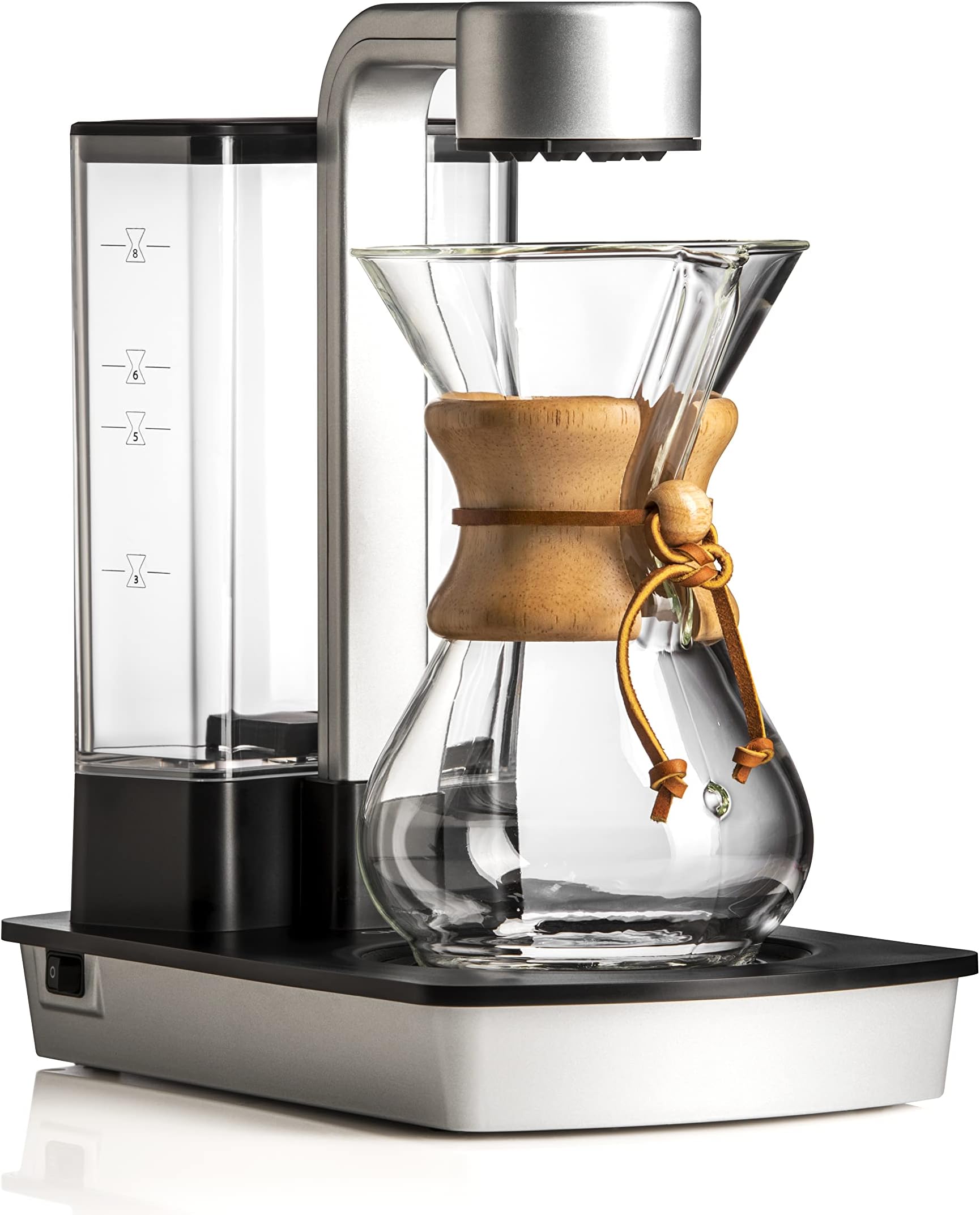 Chemex Ottomatic 2.0 Coffee Maker with Glass Carafe - Automatic Pour-Over Brewer for Hot & Iced Coffee ,Fits 3, 6, & 8 Cup Chemex Classic or Glass Handle Series,