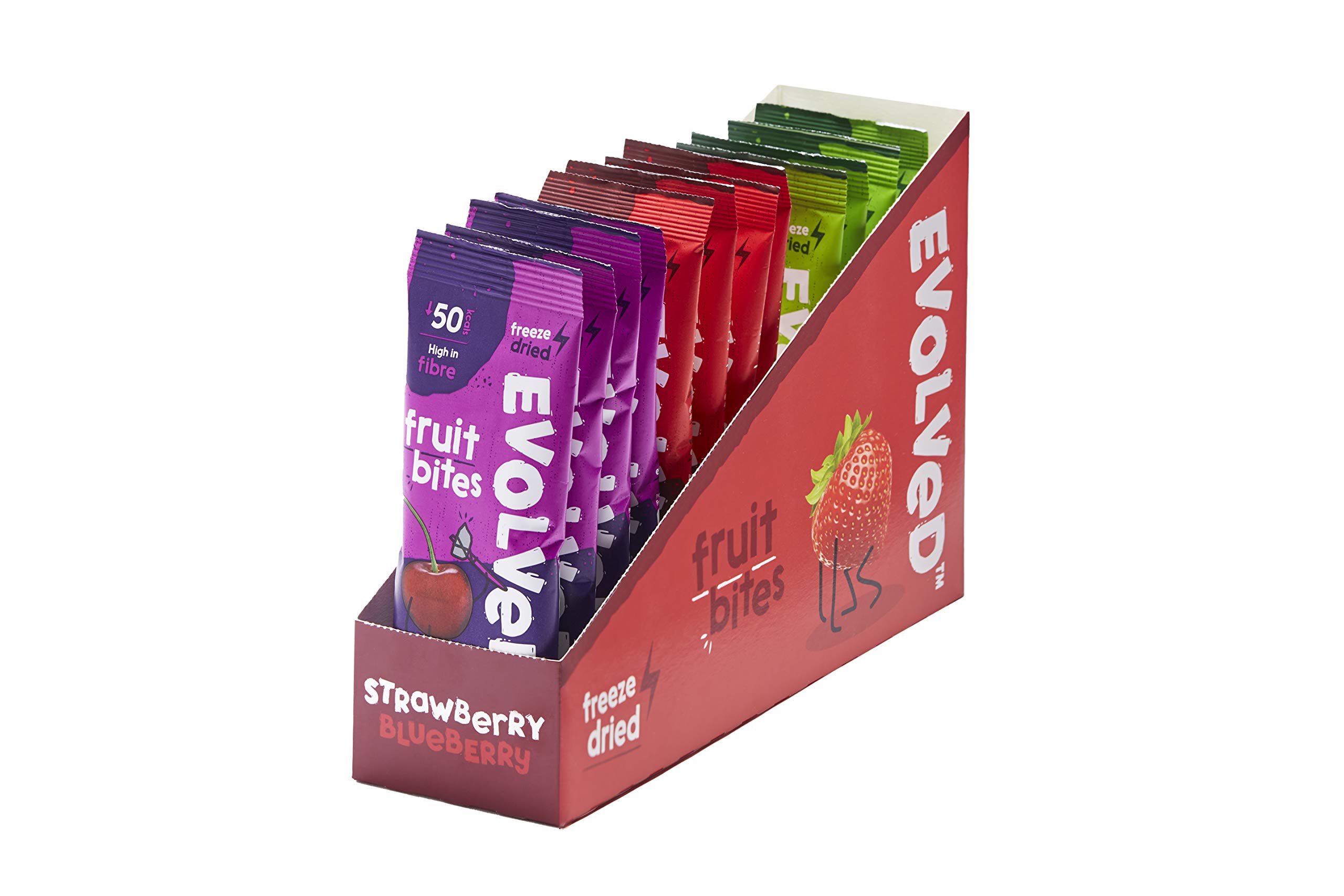 Evolved® Fruit Snacks, Freeze Dried Fruit Bites | No Added Sugar, Vegan, Low Calorie, Keto Friendly, 100% Natural, Healthy Snack | Mixed Trial Box, 12 Pack