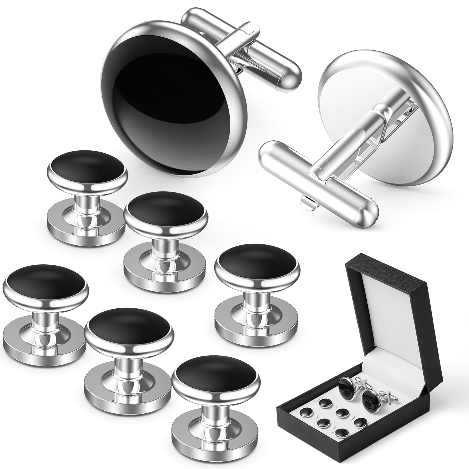 Lictin Cufflinks for Men, Men’s Tuxedo Studs and Cufflinks Set &amp; Gift Box