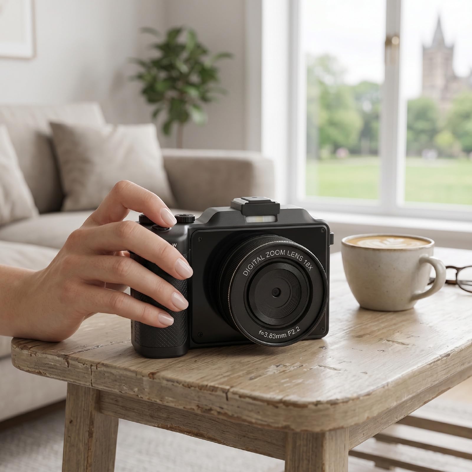 Jectse Cámara Digital 8K WiFi Vlogging Cámara 100MP Zoom 18X con Pantalla de 3 Pulgadas 2 Baterías y Tarjeta de Memoria para Fotografía Principiantes Viajes Vlogging (64GB)