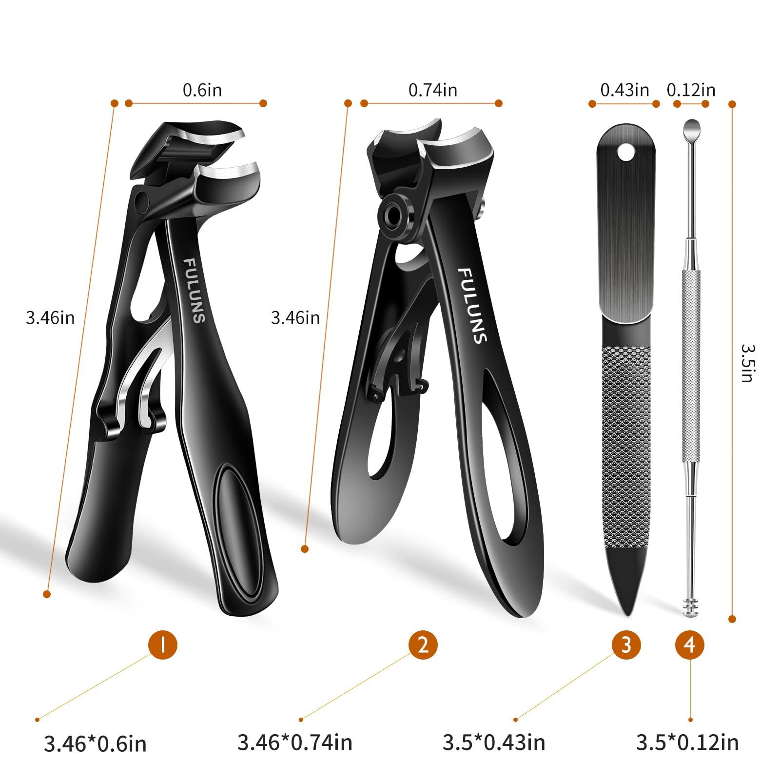 Cortaúñas para uñas gruesas para personas mayores, cabeza angulada, cortaúñas grande con recogedor, cortaúñas resistente con amplia apertura, cortaúñas para hombres y mujeres, para viajes, regalos