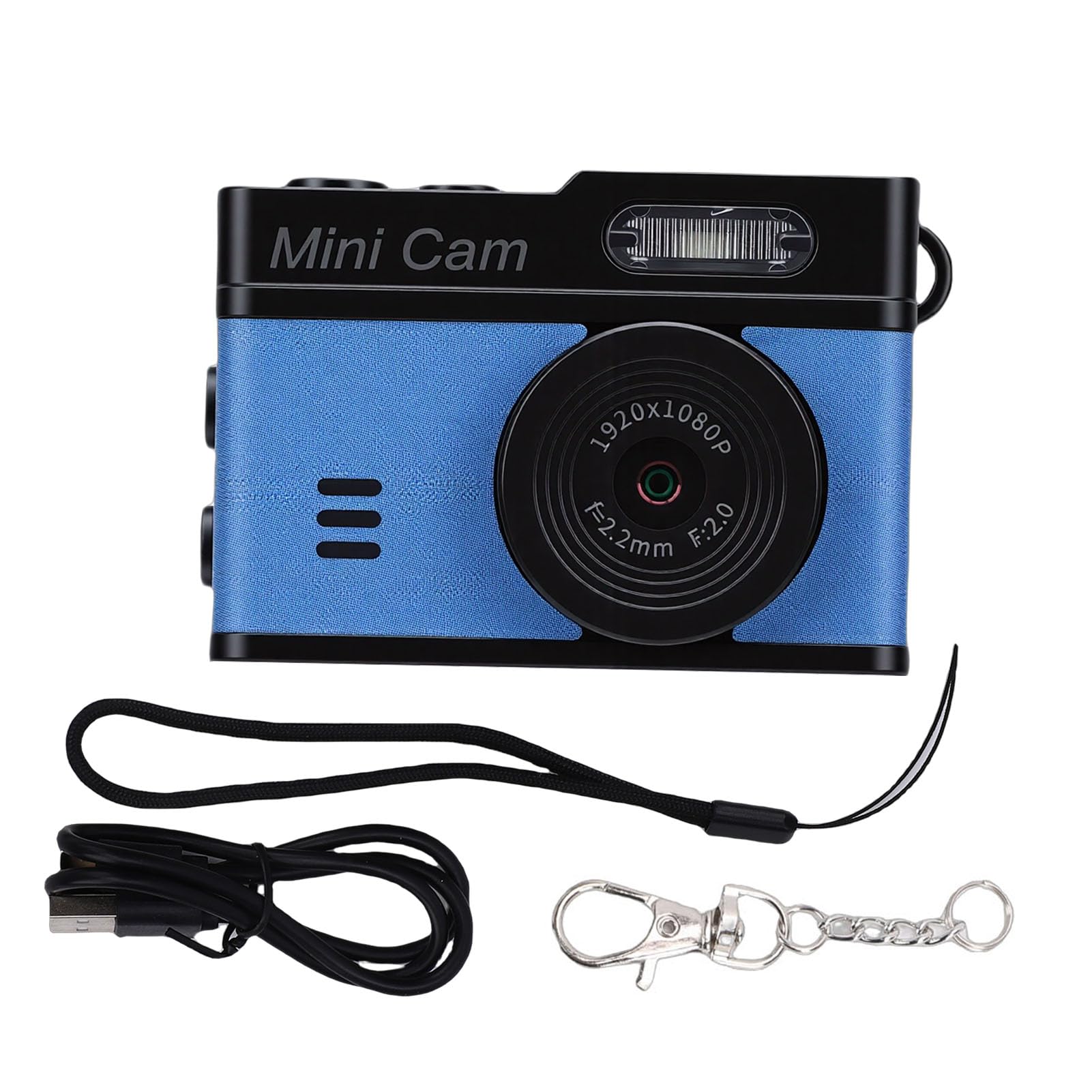 Mini Camera,1080P HD Video Recorder Keychain Digital Camcorder for Travel,Vlog (Black Blue)-picture-16