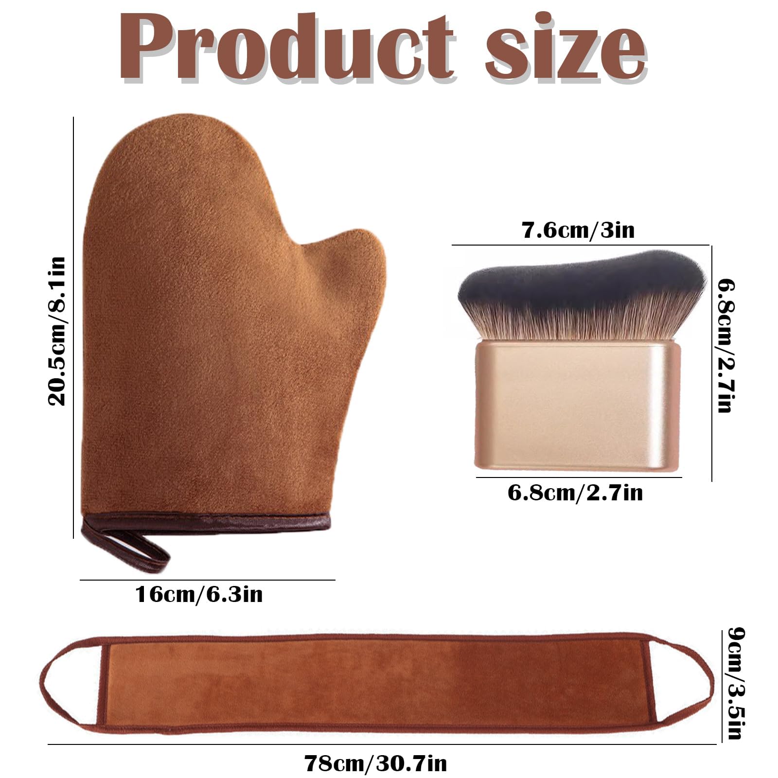 3Pcs Exfoliating Glove, Bath Brush, Tanning Mitt Ideal for Daily Body Cleansing, Deep Exfoliation and Shower Massage 1