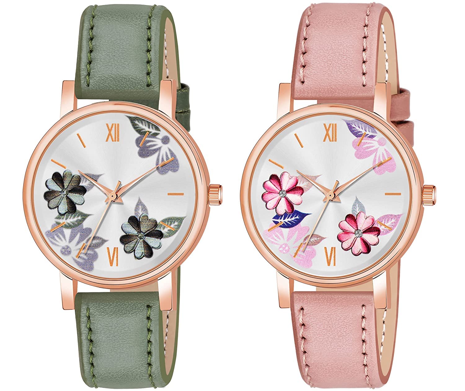 || MV INTERNATIONAL || Analogue 6 Different Color Flowered Dial Watch for Women and Girls Single and Combo Watches for Women and Girl Pack of 2 (B0BS6XLGPB) Amazon Price History, Amazon Price Tracker
