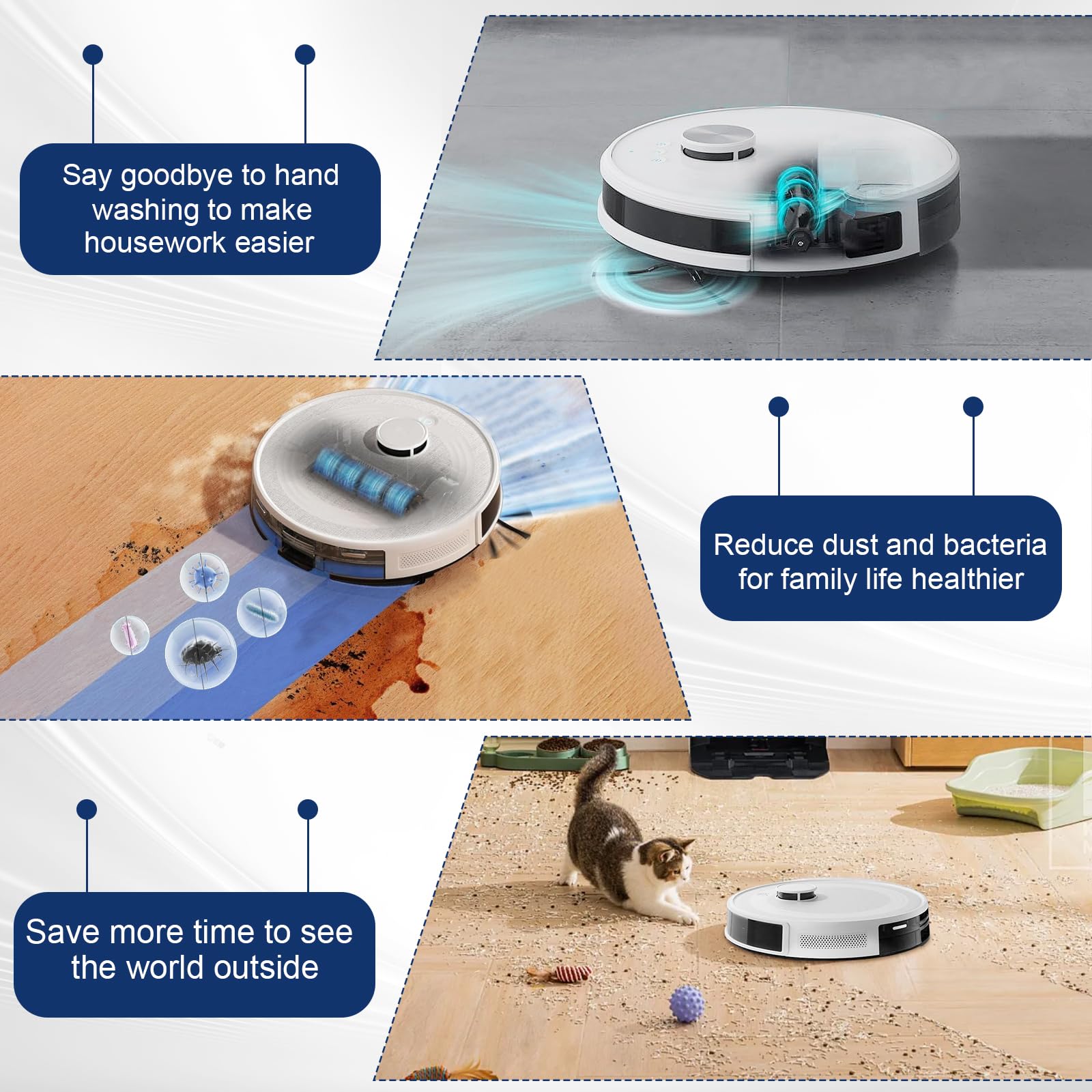 Lefant M310 Aspirateur Robot, Mini Robot Aspirateur 4500Pa D'Aspiration