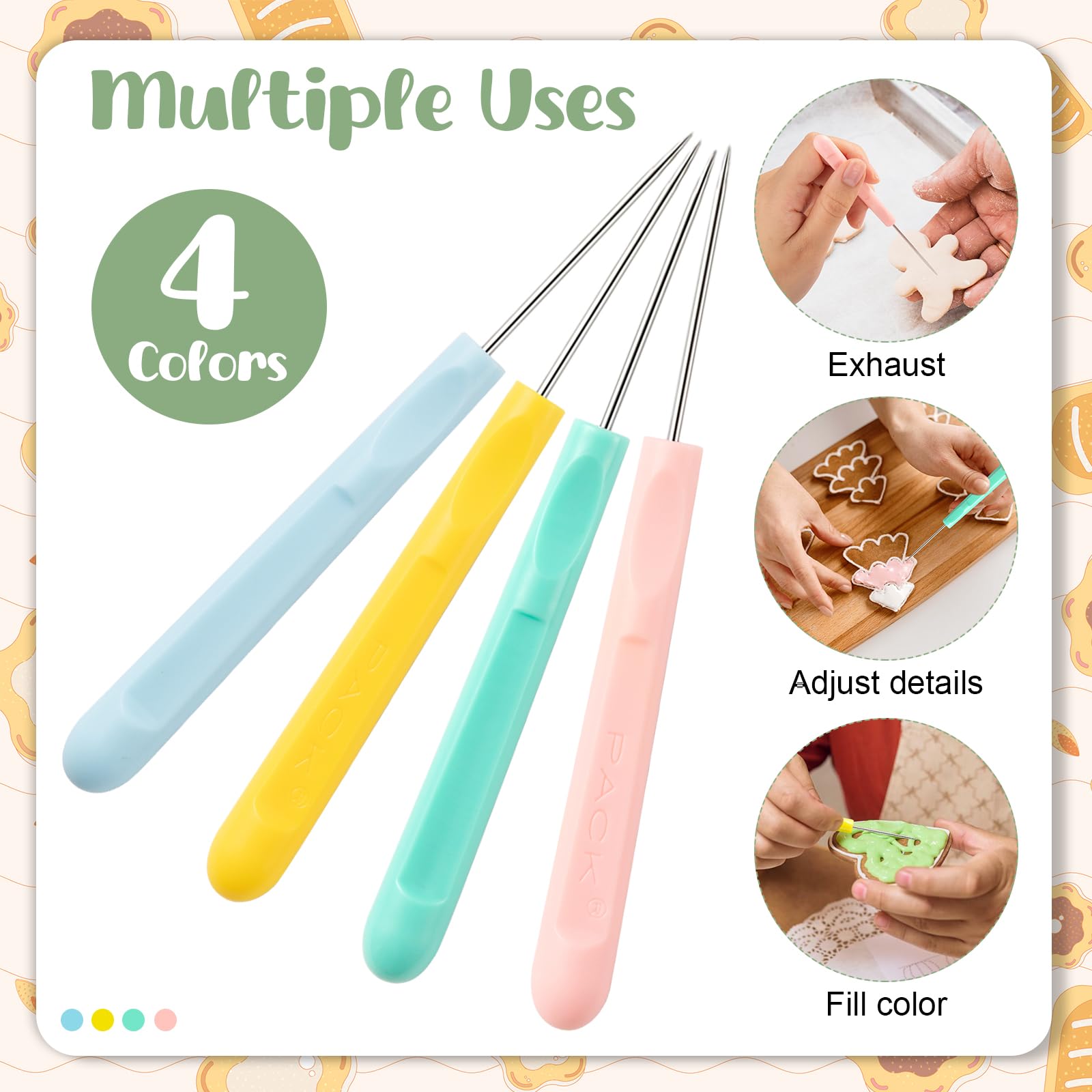 Cookie Scribe Needles - 4 Pack, Icing Tools -3