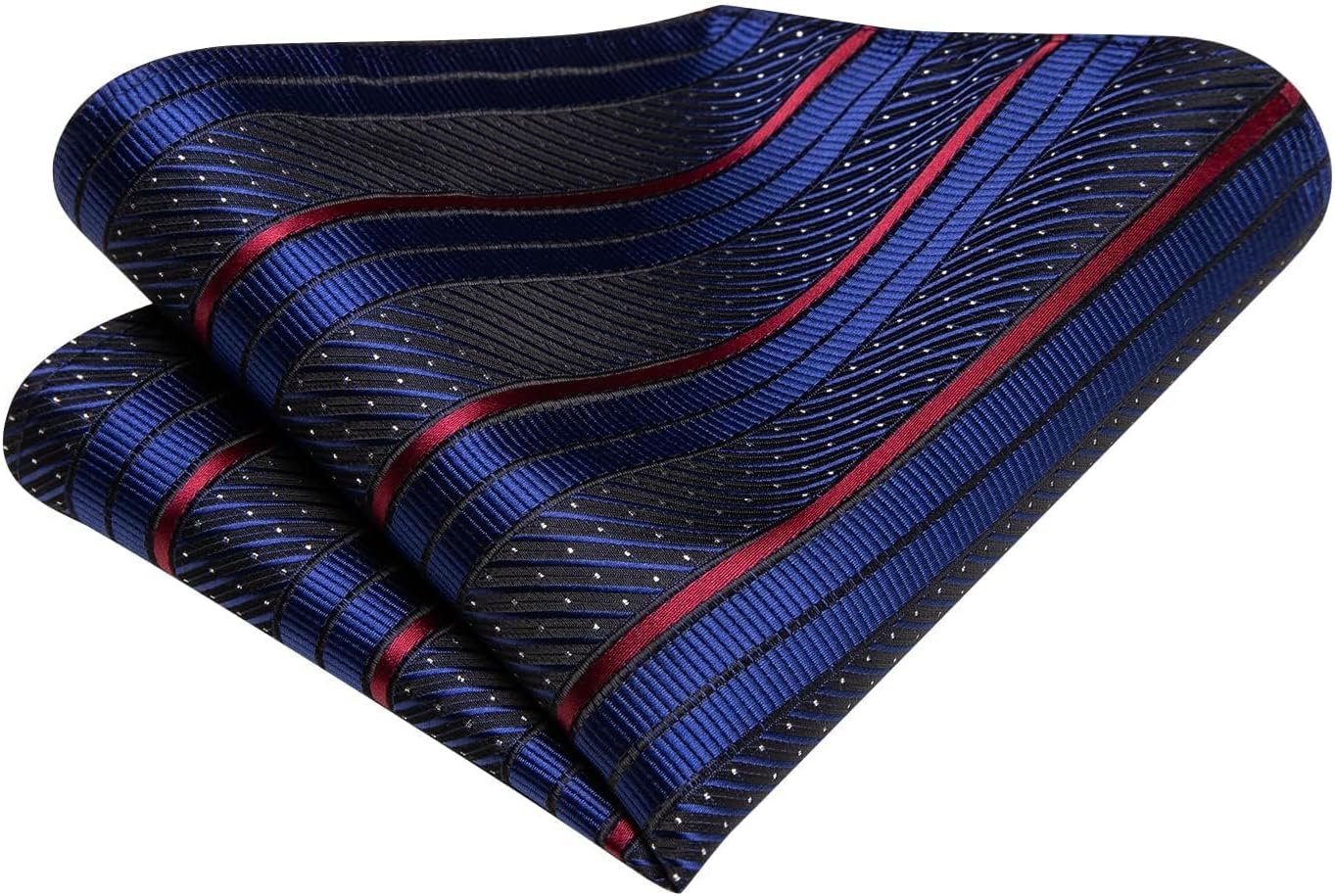 Dubulle Mens Paisley Striped Tie WOVEN Necktie for Men and Handkerchief Cufflinks Set Wedding Formal Business - Image 7