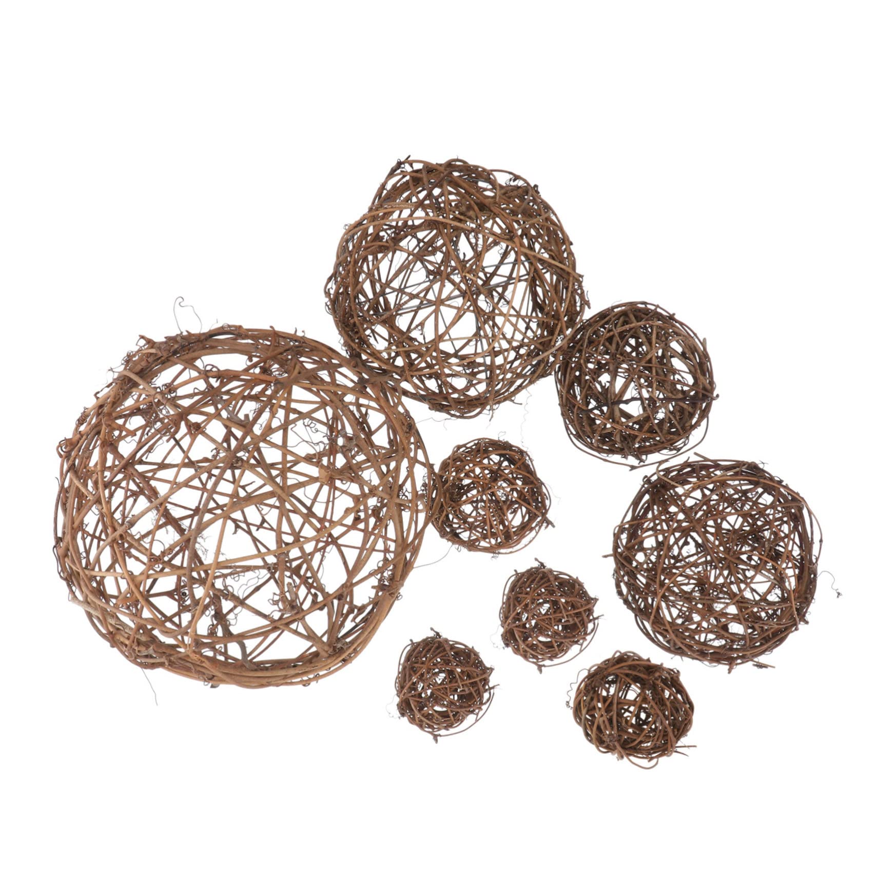 Boules en rotin tressé naturel pour centre de table et décoration de fête