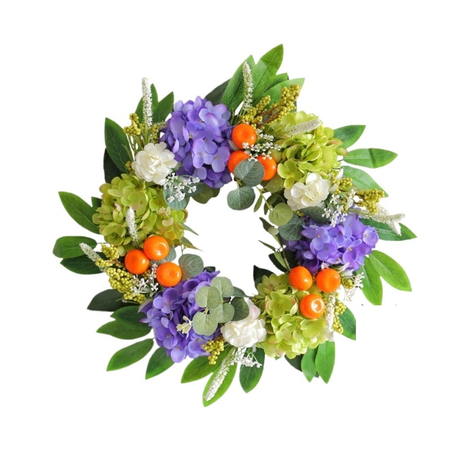 Door Wreath Artificial Eucalyptus Wreaths For Front Door Summer Wreath With Olive Leaves Berry Indoor Outdoor(Style8)