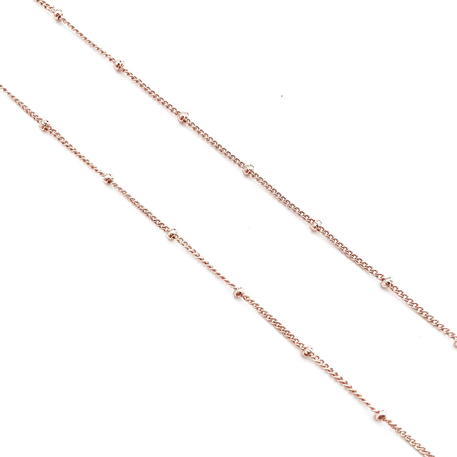 Honeycat Thin Satellite Beaded Chain Choker Necklace (14", 15", 16", 17", 18") in Gold, Rose Gold, or Silver | Minimalist, Delicate Jewelry