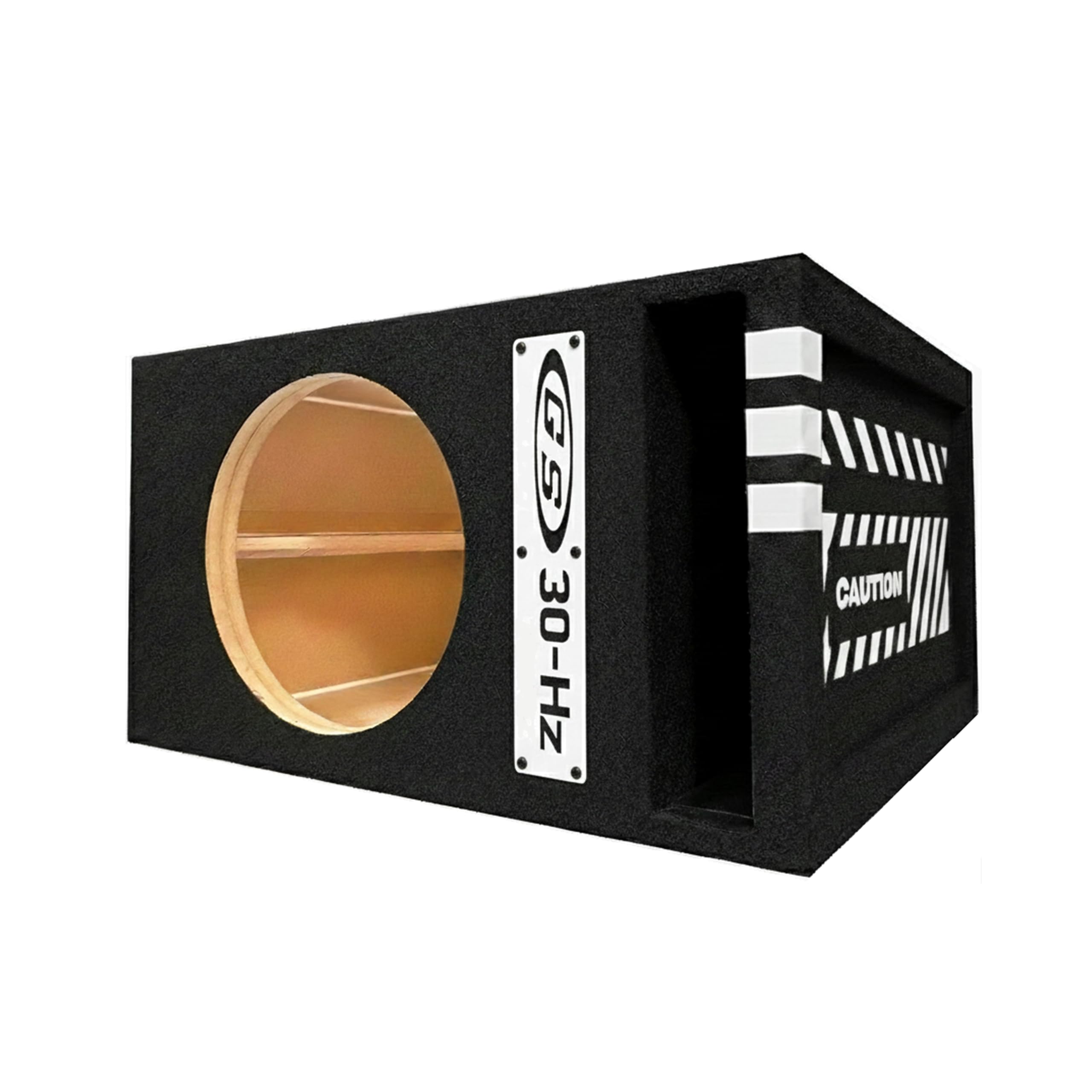 30HZ Reinforced Competition Single Ported Sub Box Sub Woofer Enclosure Speaker Box Car Audio Subwoofer Ground Shaker Box Ground-Shaker (Caution White, 12")