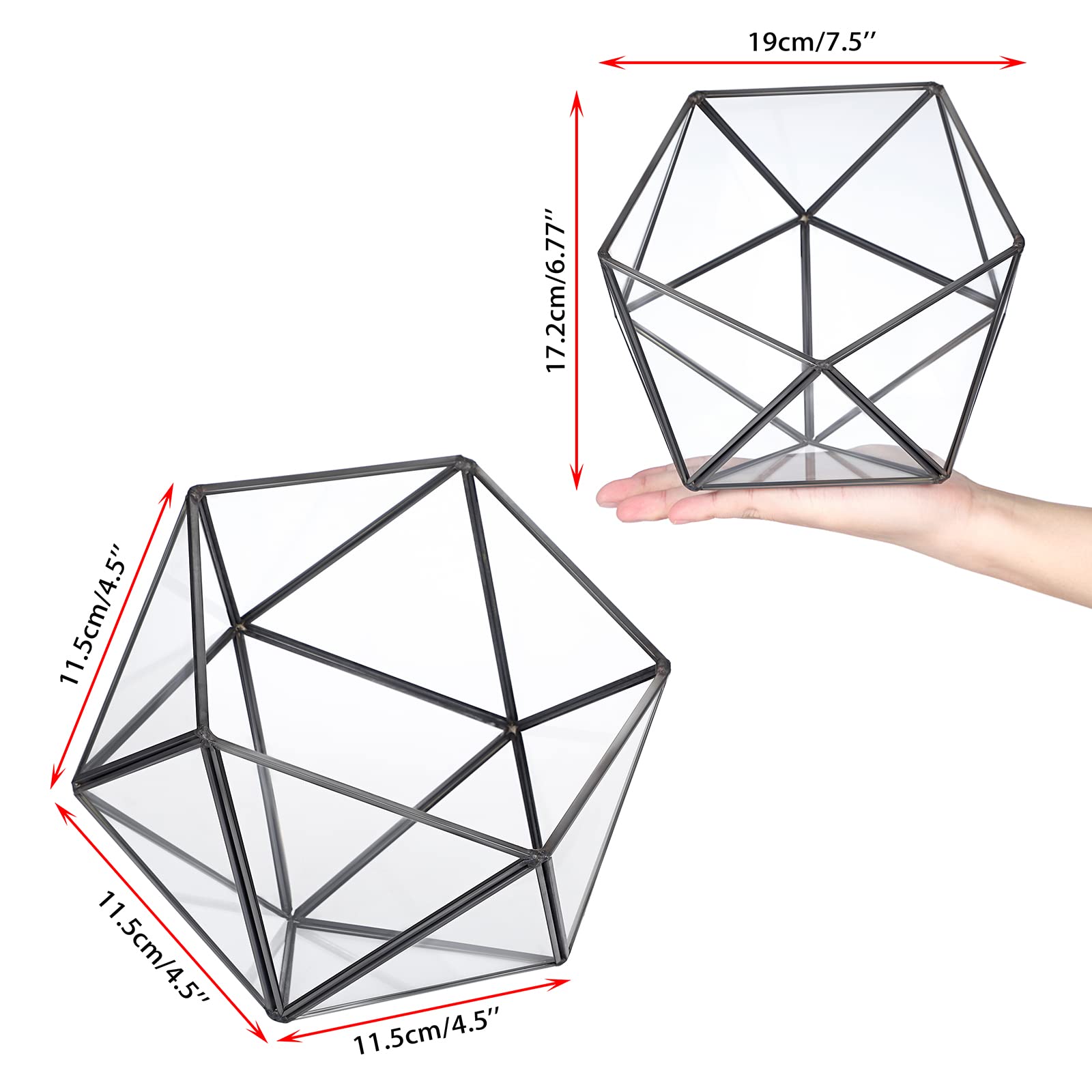 ELLDOO Porta cialde di caffè in vetro nero, 15 lati, geometrica, organizer per capsule di caffè K Cup Espresso, bustine di tè e zucchero, per cucina, bar, bancone ufficio
