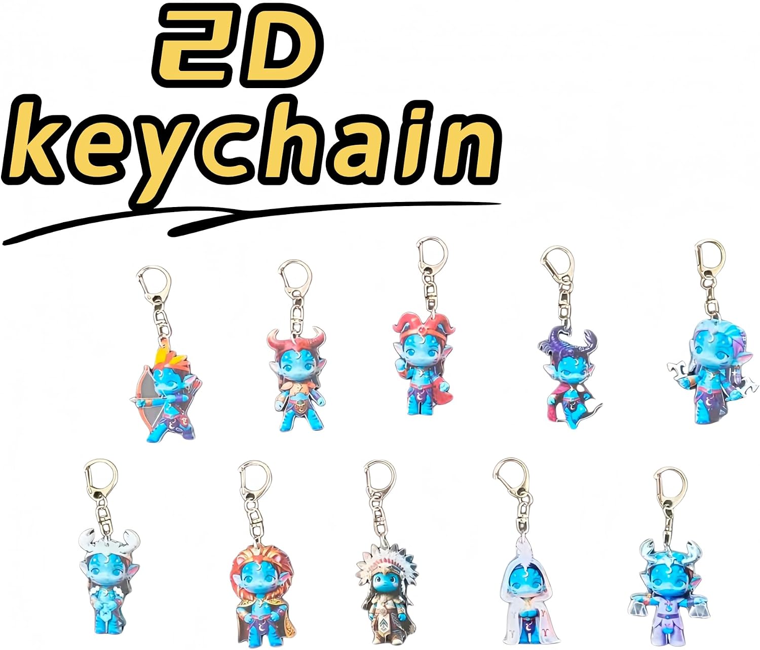10pcs/2pcs Avatar Merch Keychains Set -Avatar Fan Collectible Pendants Acrylic Cartoon Keyring Set Ideal Gift image 3