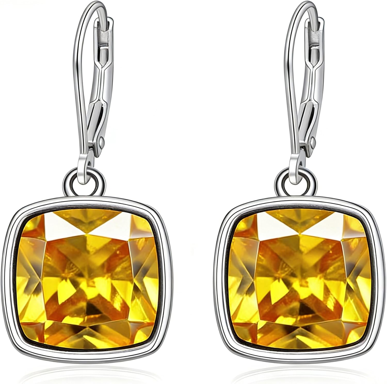 Dangle Leverback Earring for Women S925 Sterling Silver Square Earrings Jewelry Gift for Mother’s Day Her