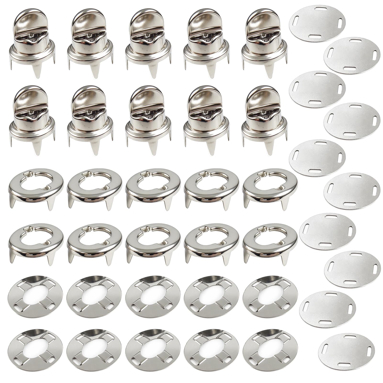 Marine Grade Turn Button Fastener Kits with Eyelet Bases Screws, Boat Twist Lock Tools for Canopy Canvas Cover Hardware Accessories, Set of 10 (B)