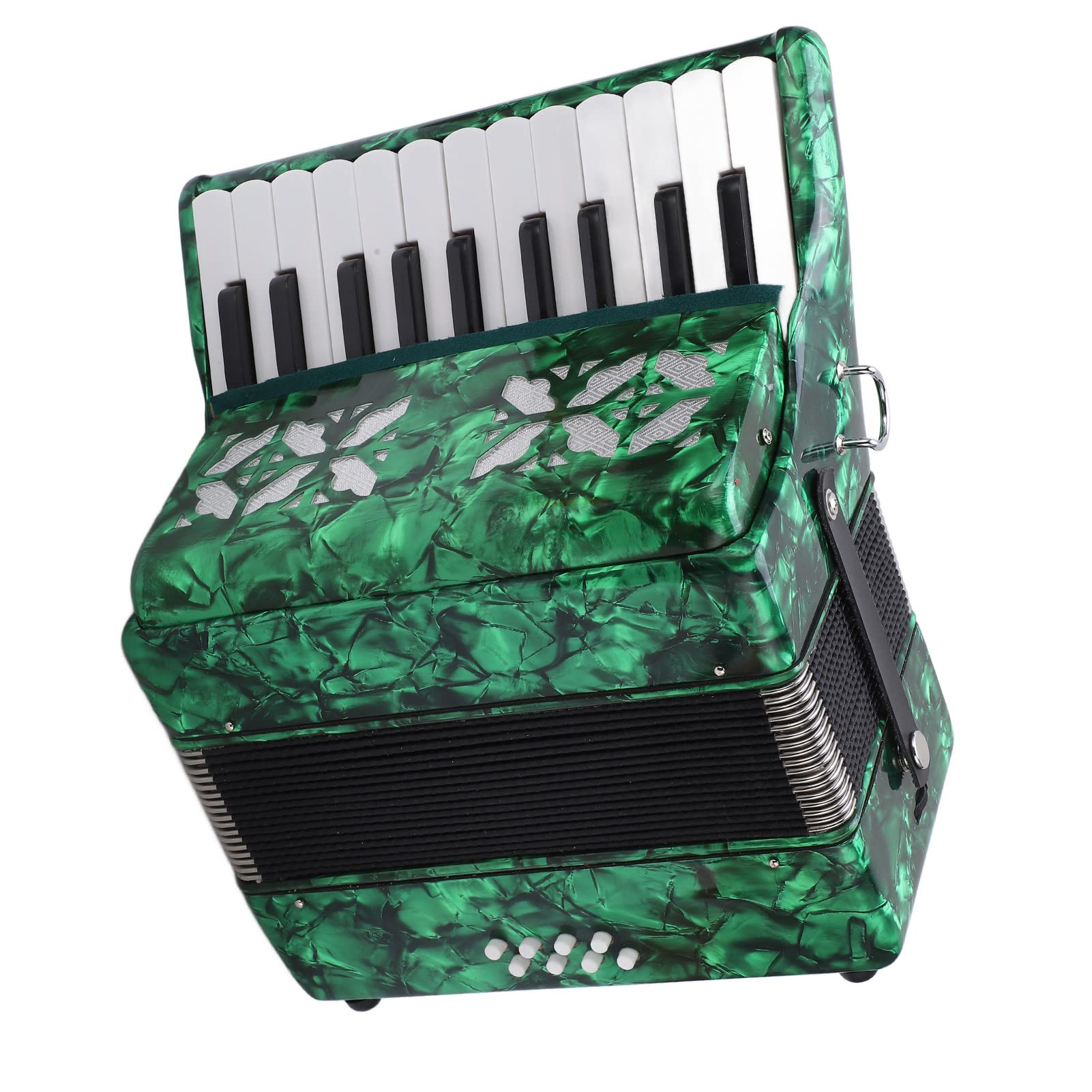 Fisarmonica a 22 Tasti e 8 Bassi, Fisarmonica a Mano per Principianti, Strumenti Musicali a Fisarmonica Professionali Dotati di Ance Premium e Cinghie Regolabili per Performance