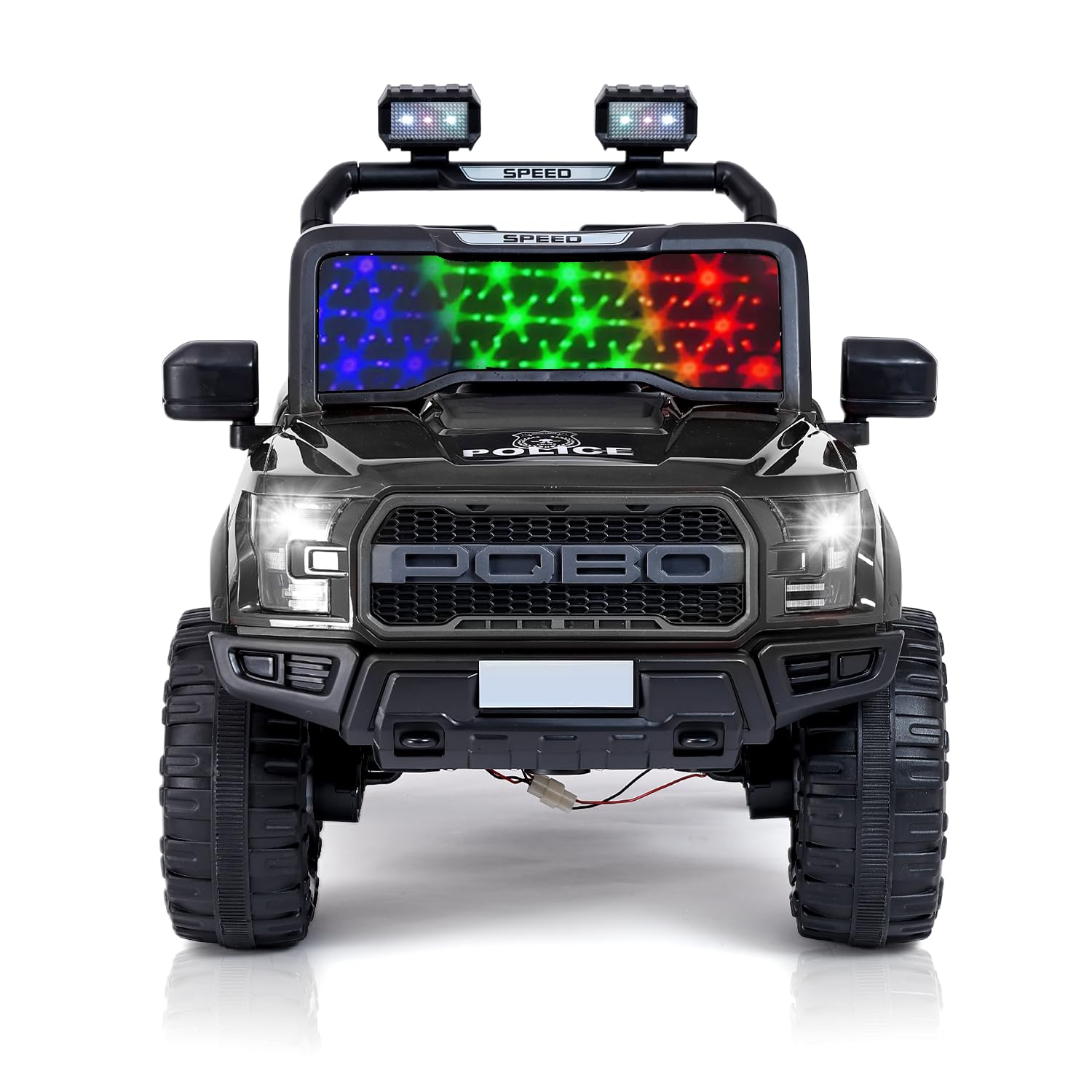 Kawaii Kids Electric Battery Operated Big Size Ford Jeep - Ride on Toy Car with Bluetooth & Exclusive Non Corossive Painted Jeep with Lights for Kids (2 to 8 Years) (Black)