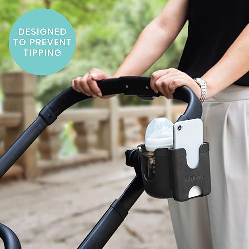 Miniatura 2 de Lulyboo Organizador de teléfono y portavasos 2 en 1, color negro