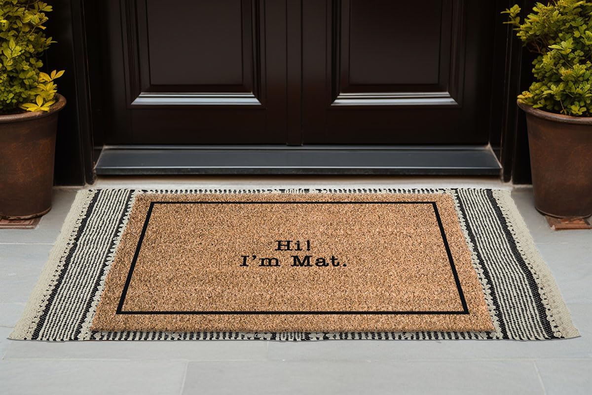 Carolyn's Farmhouse Design Hi, I'm Mat, Coco Door Mat, Funny Coco Doormat, Coir Front Door Mat, Outside Mat 18x30