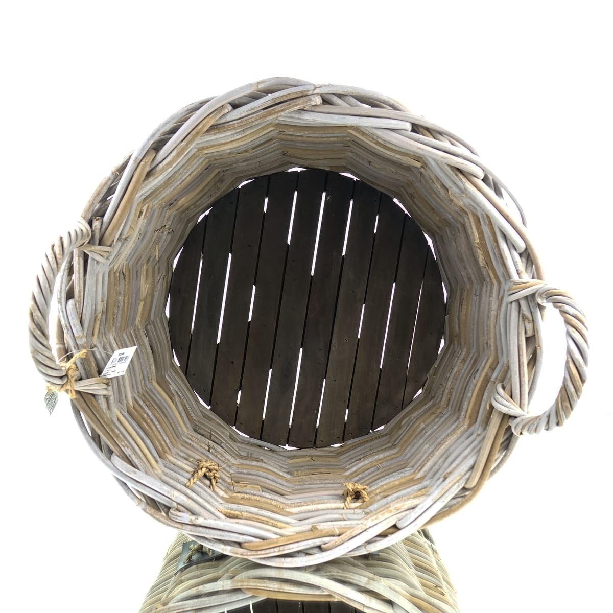 VAN DER LEEDEN Rattan Kaminholzkorb mit Rollen Ø 50 cm
