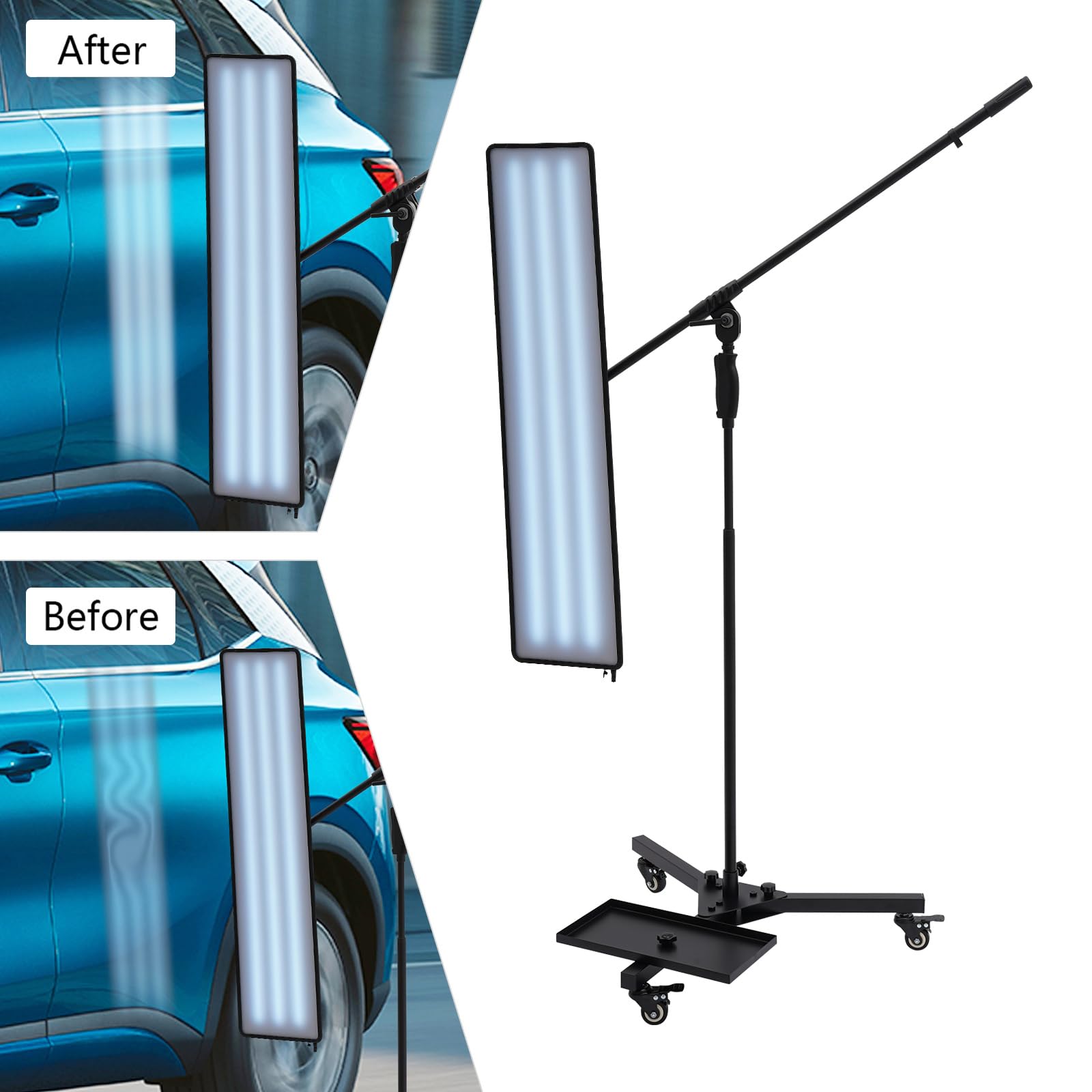 Kit di riparazione ammaccature per auto, con lampada a LED, funzionamento a batteria | Per officine, strutture di carrozzeria, riparazioni mobili, concessionari di auto, centri estetici e garage privati