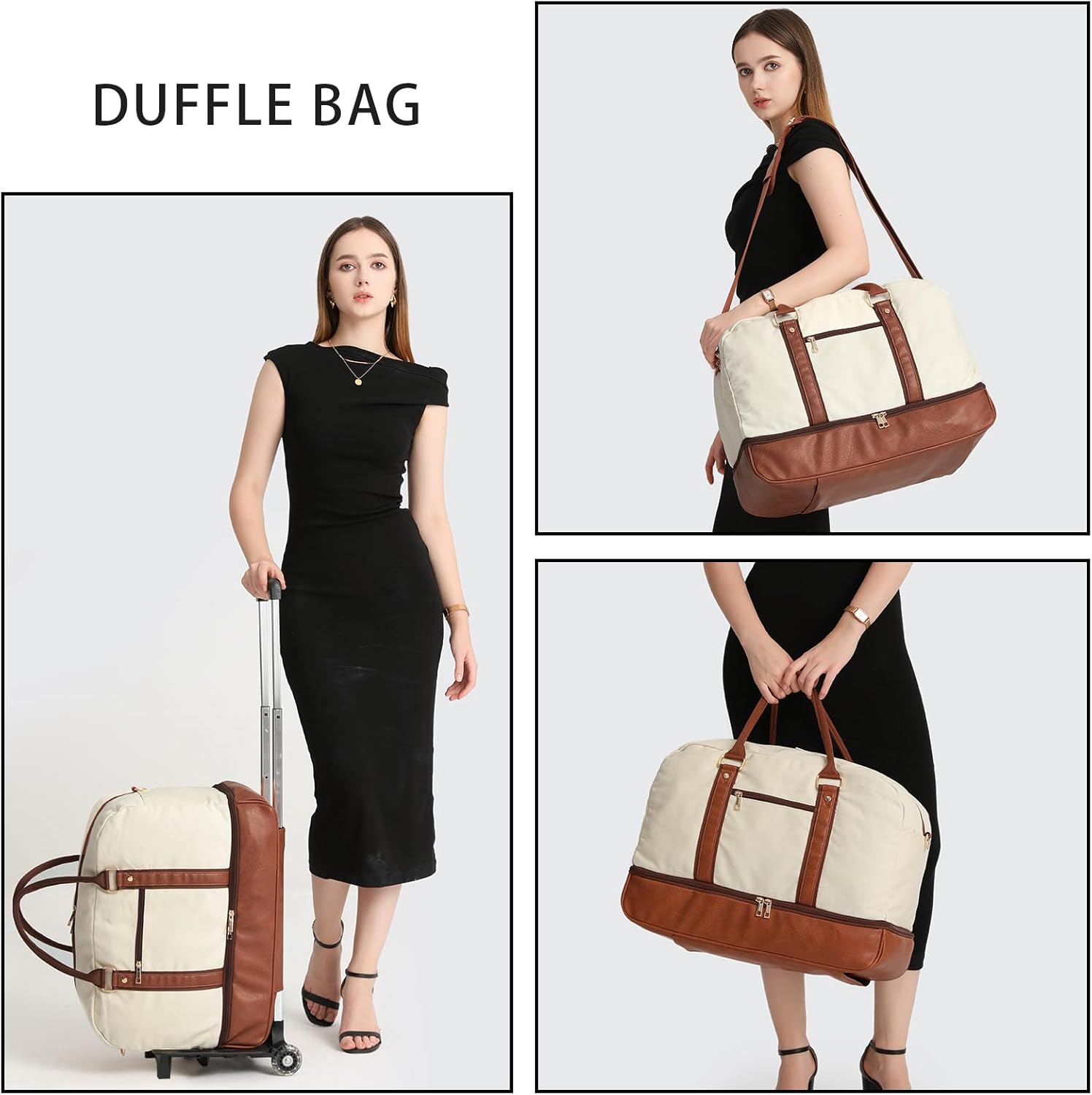 seyfocnia Rolling Duffle Bag with Wheels, Duffle Bag for Travel Women Carry On Luggage Wheeled Overnight Weekender Bag Men - Image 7