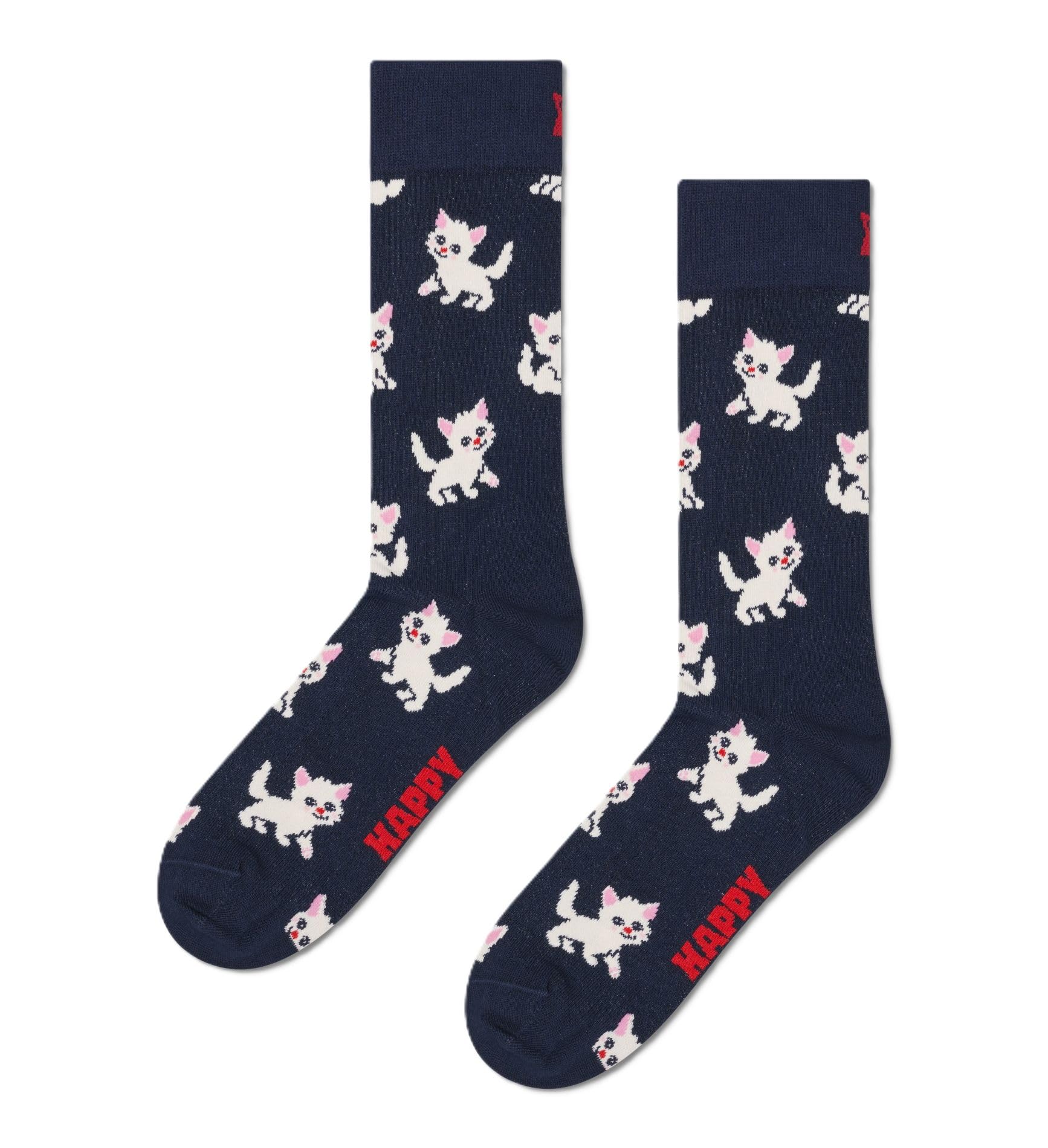 Happy Socks Kitten Sock, Navy, 41-46