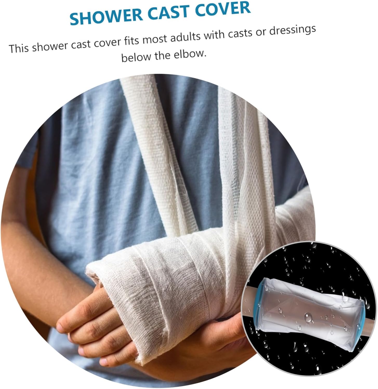 Outanaya Waterproof Arm Cast Cover for Reusable Plaster Protector Sleeve for Adults and Children Arm Sleeve for Wound Protection Easy to Use