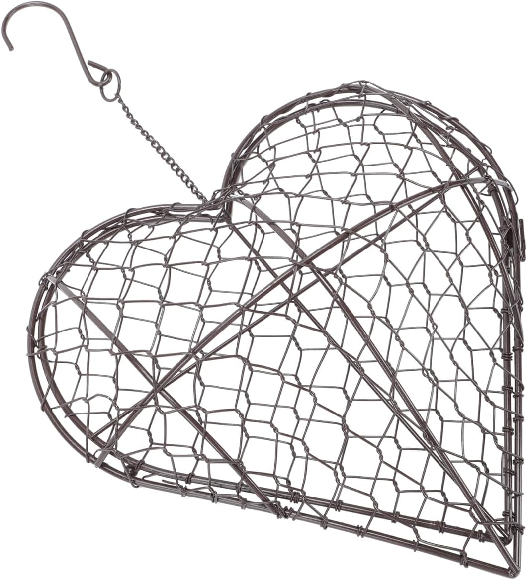 Toddmomy Iron Heart Shaped Hanging Flower Pot 7.87 X 7.87 X 2.36 in Wire Succulent Planter for Indoor Outdoor Use Decorative Hanging Pot for Balcony Garden Patio Office image 5