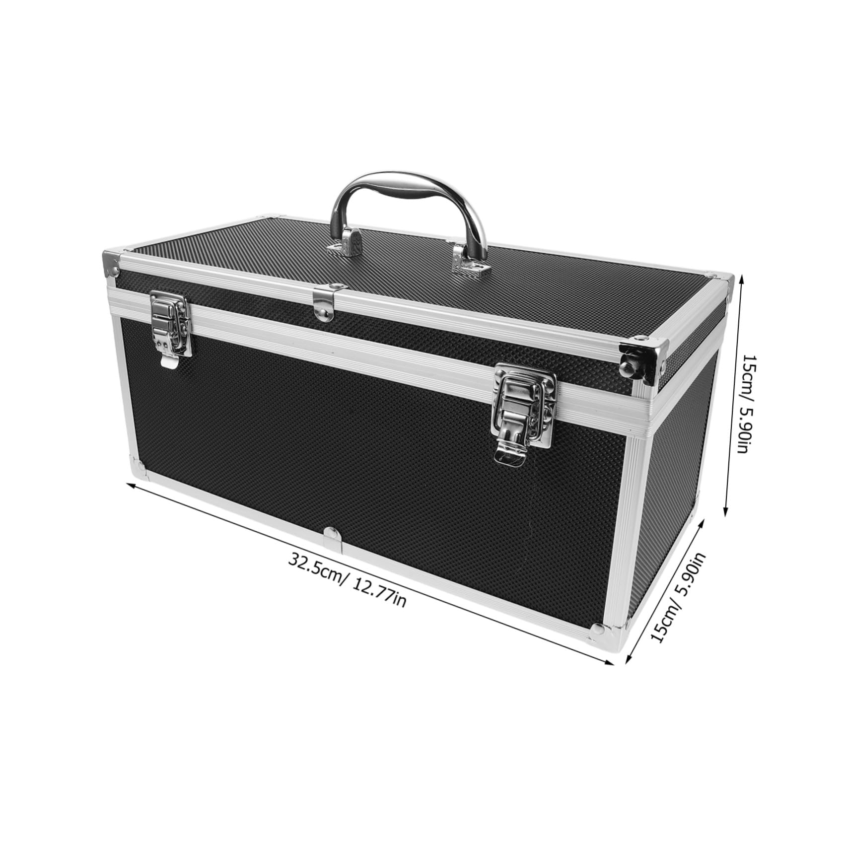 Tofficu Valigetta Portatile in Lega di Alluminio Nero con Assorbimento degli Urti e Protezione Sicura per Strumenti Delicati e Attrezzature Audio Professionali