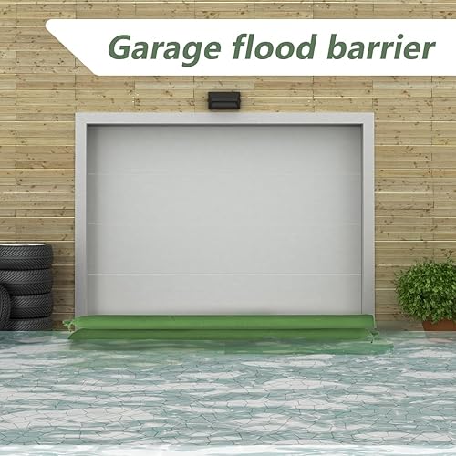 Miniatura 8 de 4 bolsas de arena para inundaciones con pala, bolsas de arena de lona larga gruesa de 6 x 6 pulgadas, barrera de agua con banda elástica, bolsas de