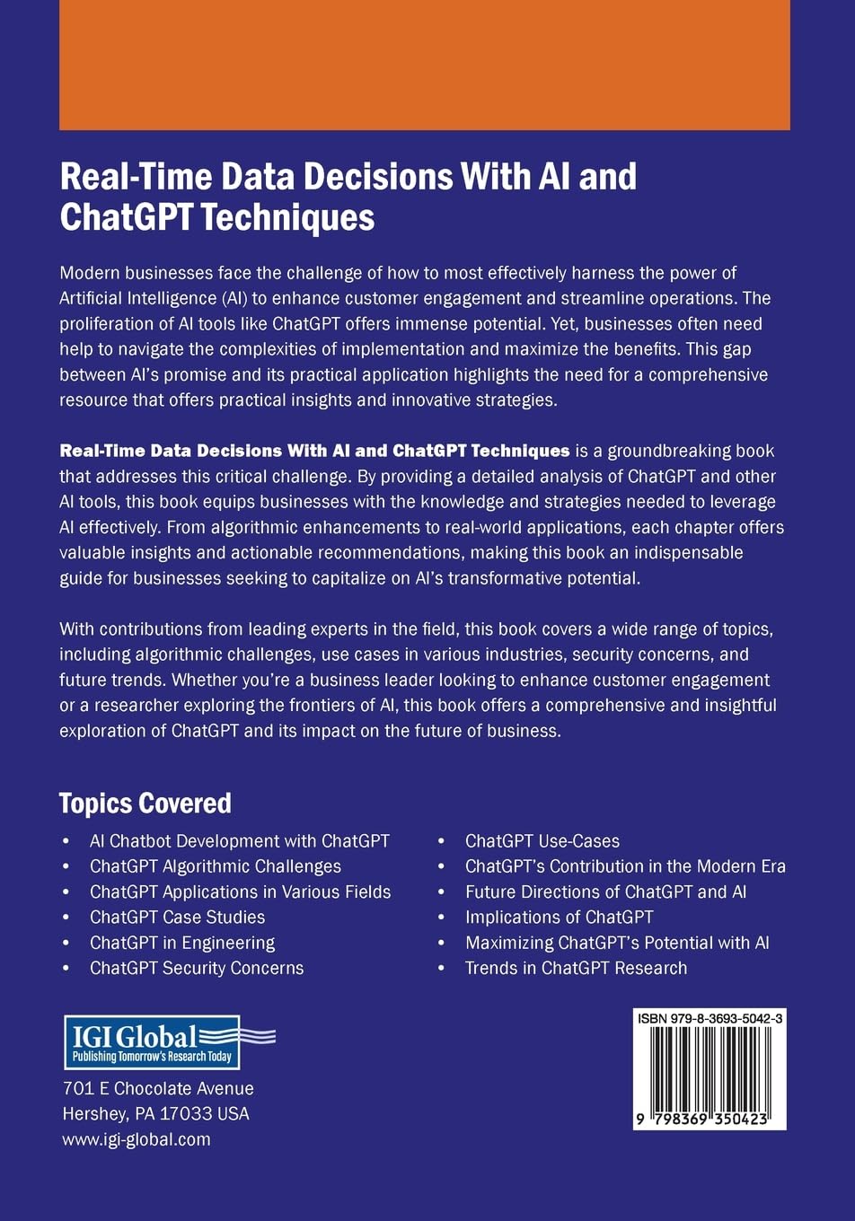 Real-Time Data Decisions With AI and ChatGPT Techniques (Advances in Computational Intelligence and Robotics)