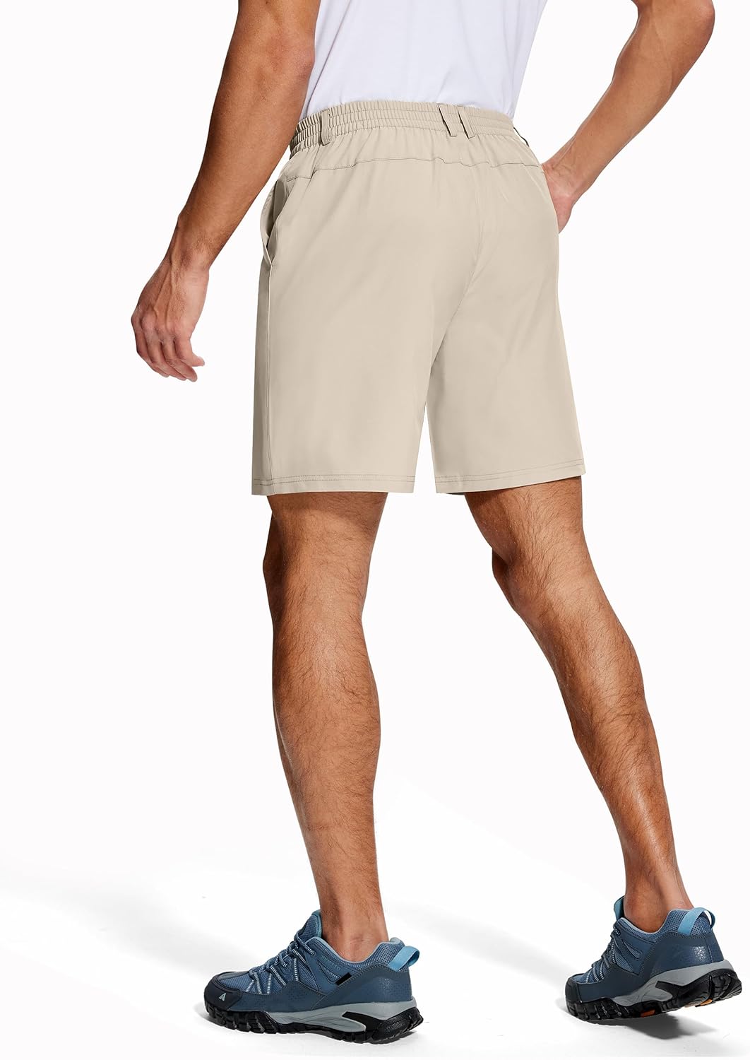 Mens Casual Dress Shorts 7 Inch Lightweight Stretch Quick Dry Elastic Waist for Golf Travel Work with 3 Pockets - Image 2