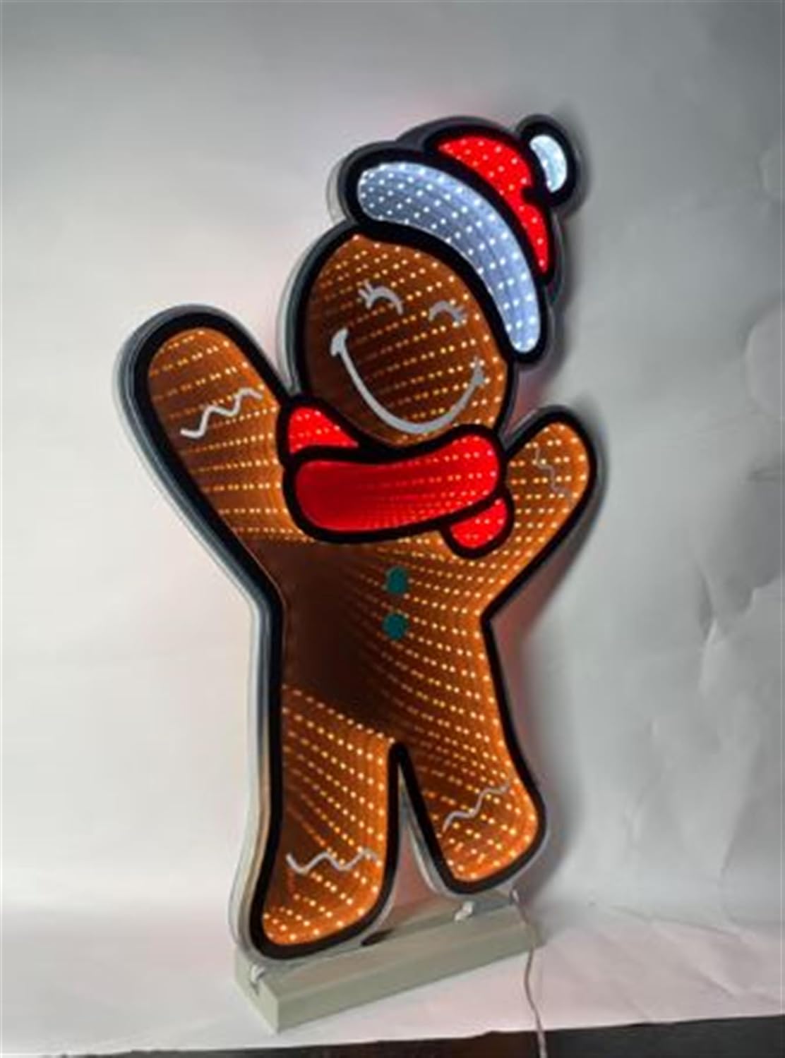 Melrose Smiley Gingerbread Man Ekkolight Infinity Light, 24-Inch, Acrylic