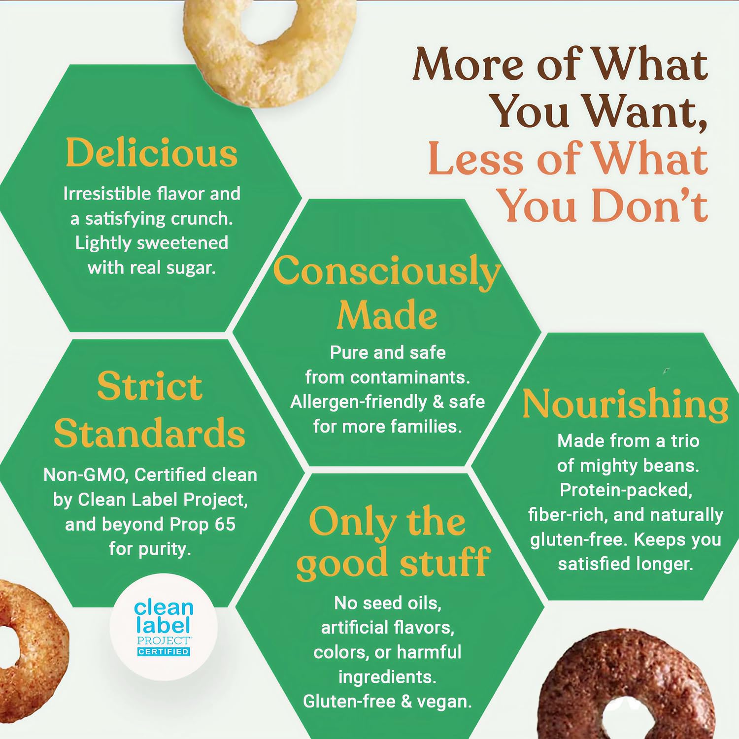 Love Grown Power O’s High Protein Gluten-Free Cereal - Vegan, Certified Non-GMO, Low Sugar, High Fiber, Seed-Oil Free - Plant-Based Ingredients, Wholesome Breakfast Cereal - 3 Pack