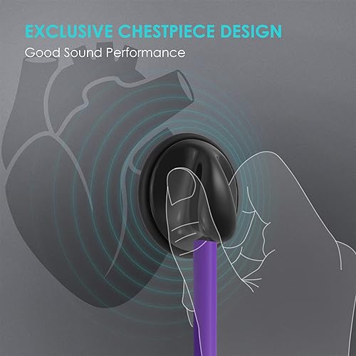 Miniatura 2 de Clairre Estetoscopio básico de regalo para enfermeras, médicos y estudiantes de medicina, para uso en la salud en el hogar con accesorios (tubo