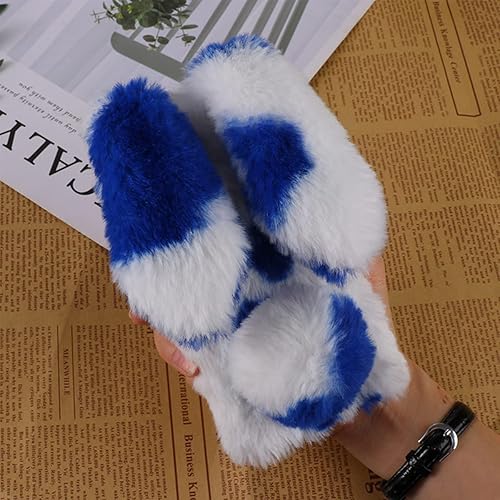 Miniatura 5 de Mikikit Funda de felpa esponjosa azul para A32 5G, linda funda protectora 3D mullida de conejito peludo con pelo de conejo Kawaii, juguete divertido