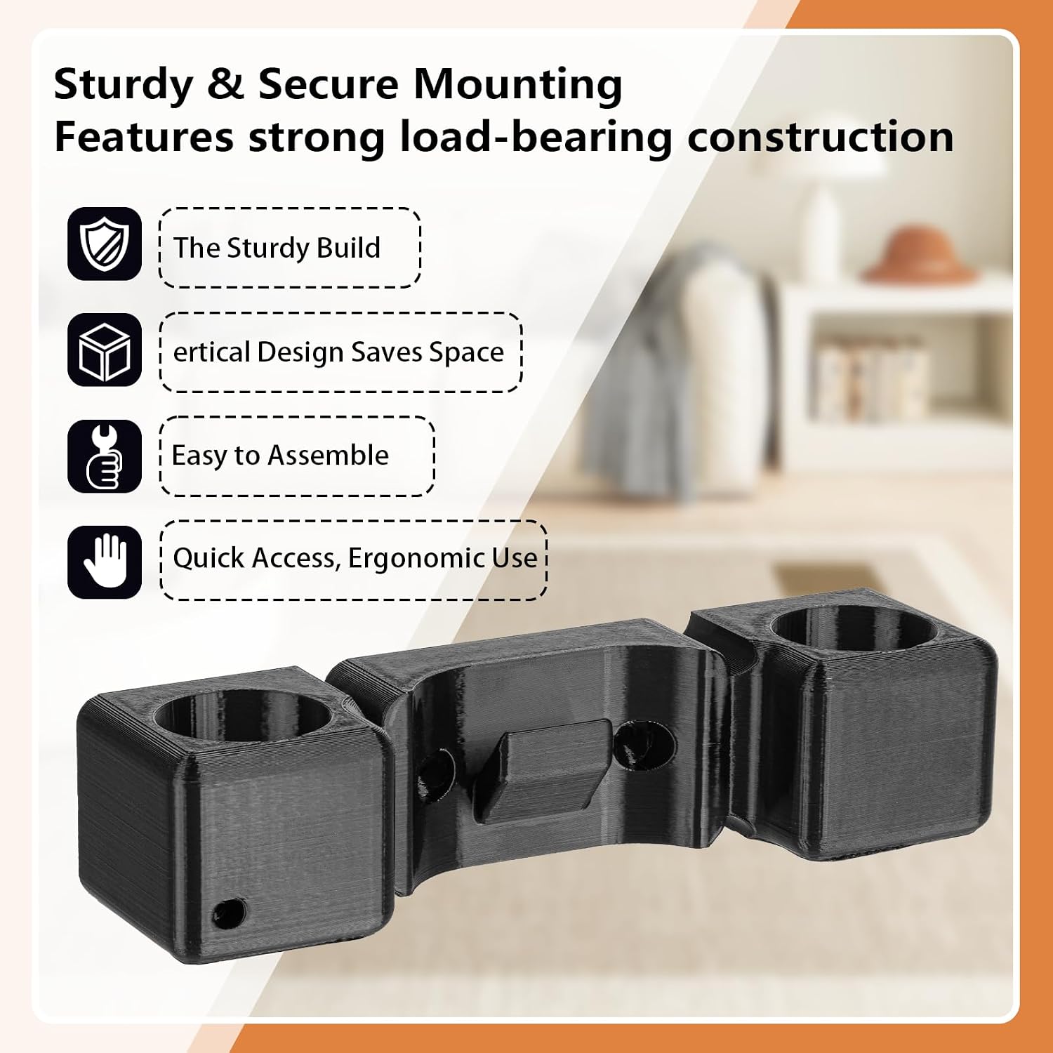 Wall Mount Storage Rack for Levoit LVAC-200 Cordless Vacuum, Holder Organizer with Tool Hangers for Accessories Like Brush & Suction Rod